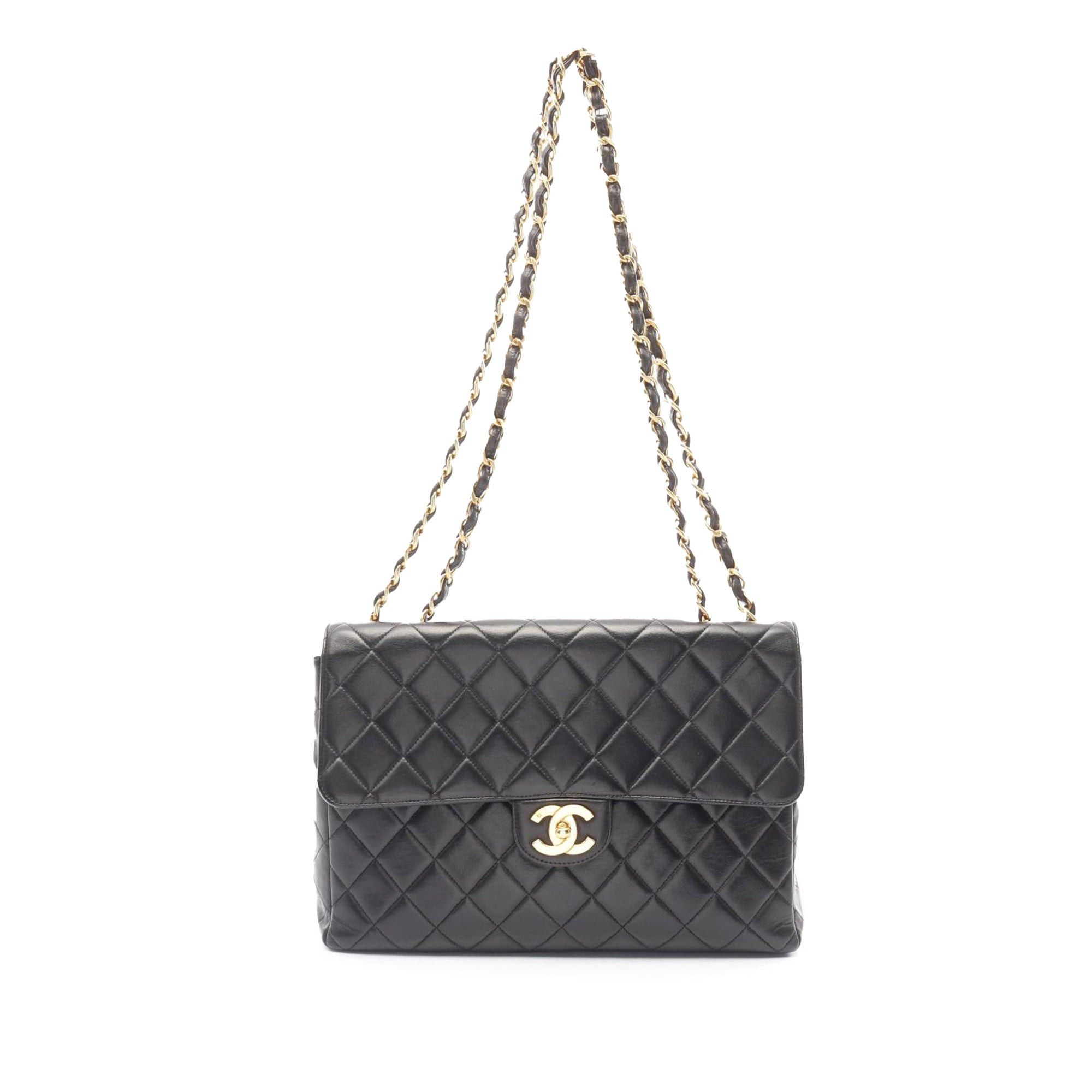 Chanel Chanel Jumbo Classic Lambskin Single Flap Black Size ONE SIZE - 1 Thumbnail