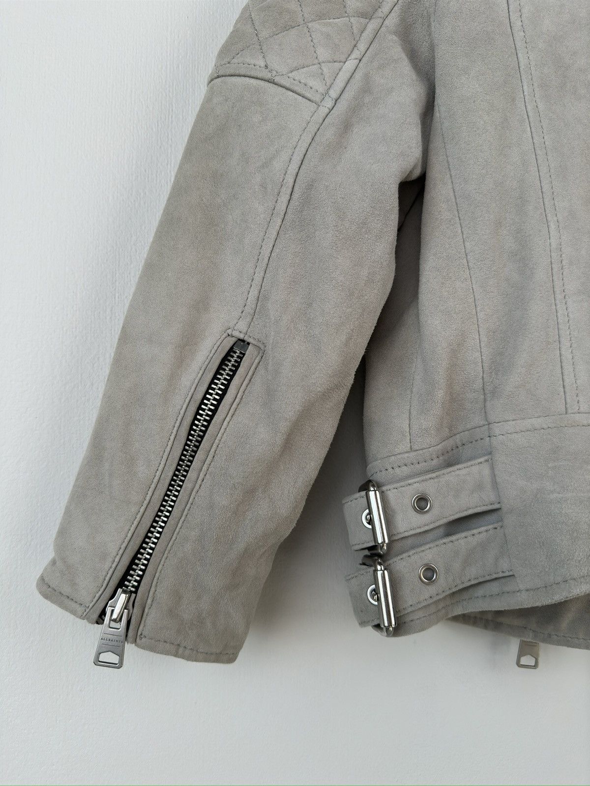 Allsaints ALLSAINTS Suede Beattie Biker Leather Jacket UK 8 / US 4 Size S / US 4 / IT 40 - 9 Thumbnail
