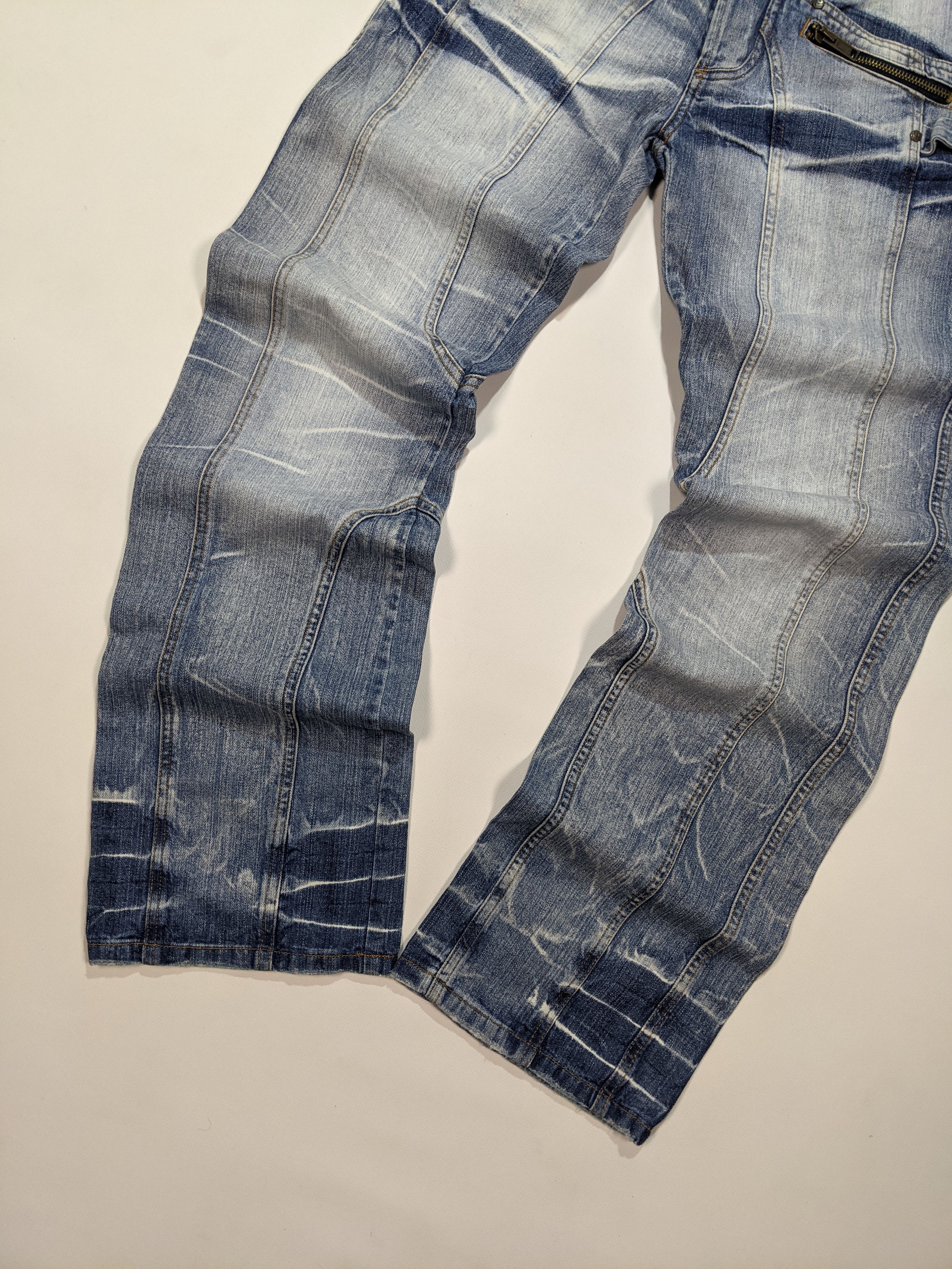 Japanese Brand × Vintage VTG Wide Light Blue Y2k Distressed Boiled Mens Jeans Size US 32 / EU 48 - 4 Thumbnail