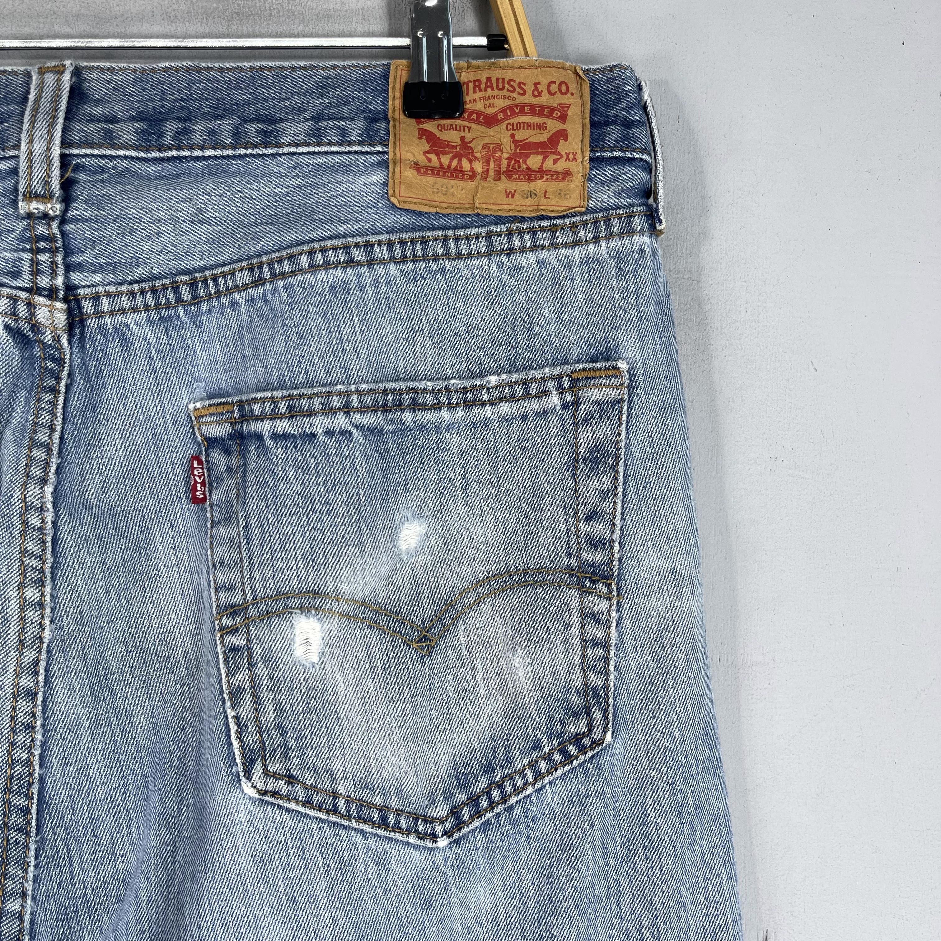 Levi's × Vintage Size 35 Vintage Levis 501 Distressed Reinforced Jeans Size US 35 - 12 Thumbnail