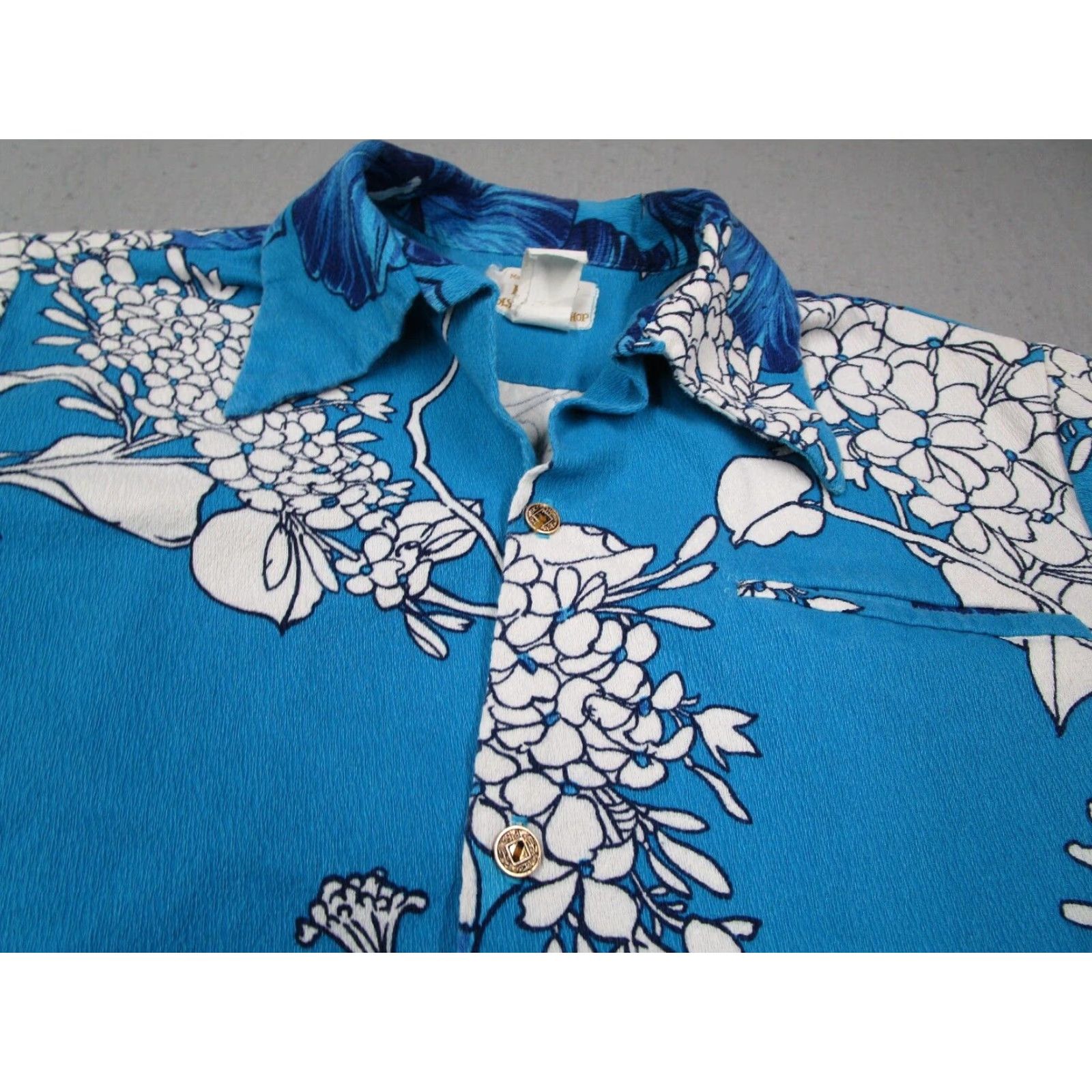 Vintage VINTAGE Kimos Polynesian Shop Hawaiian Shirt Mens Large Blue Floral Short Sleeve Button Up 70s 80s Mens Size US L / EU 52-54 / 3 - 2 Thumbnail