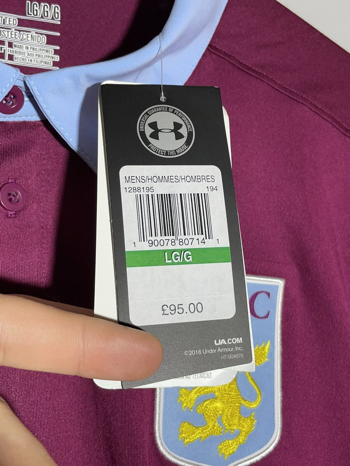 Under Armour NWT Aston Villa Under Armour 2016/17 Home Y2k Football Shirt Size US L / EU 52-54 / 3 - 10 Thumbnail