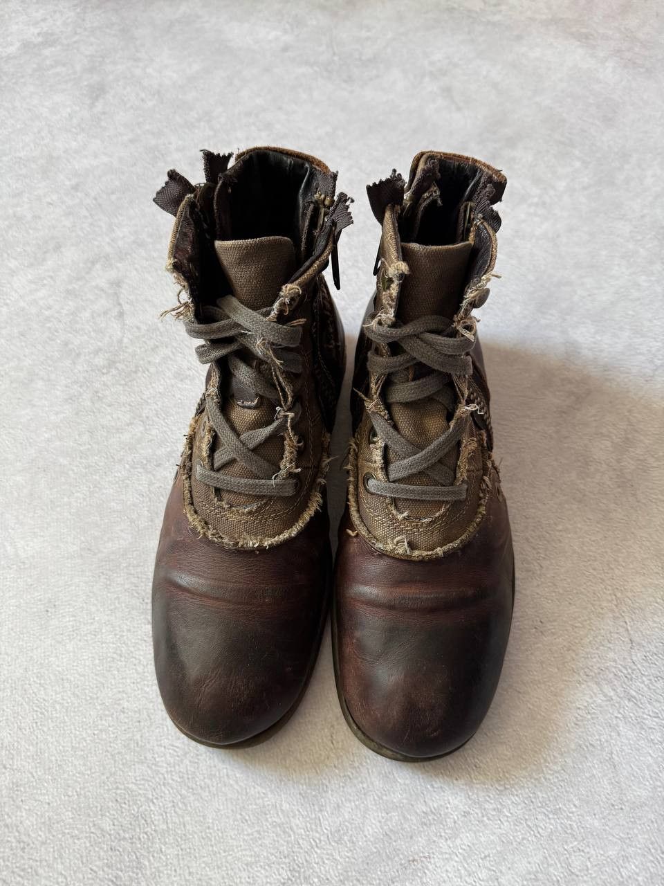 Replay Replay Avant Garde Distressed Leather Double Zip Boots Size US 8 / EU 41 - 6 Thumbnail