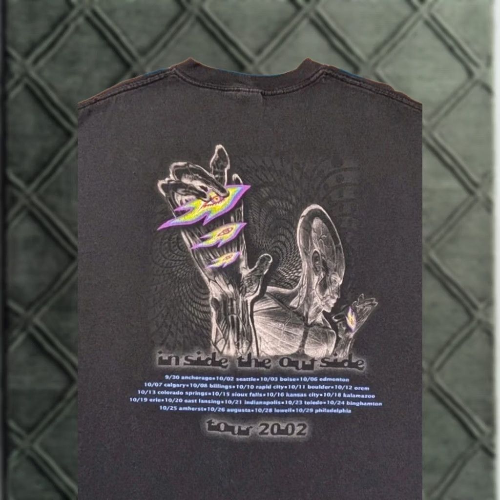 Anvil VINTAGE Tool 2002 Inside The Outside Tour Shirt Band Double Sided Black XL Men Size US XL / EU 56 / 4 - 1 Thumbnail