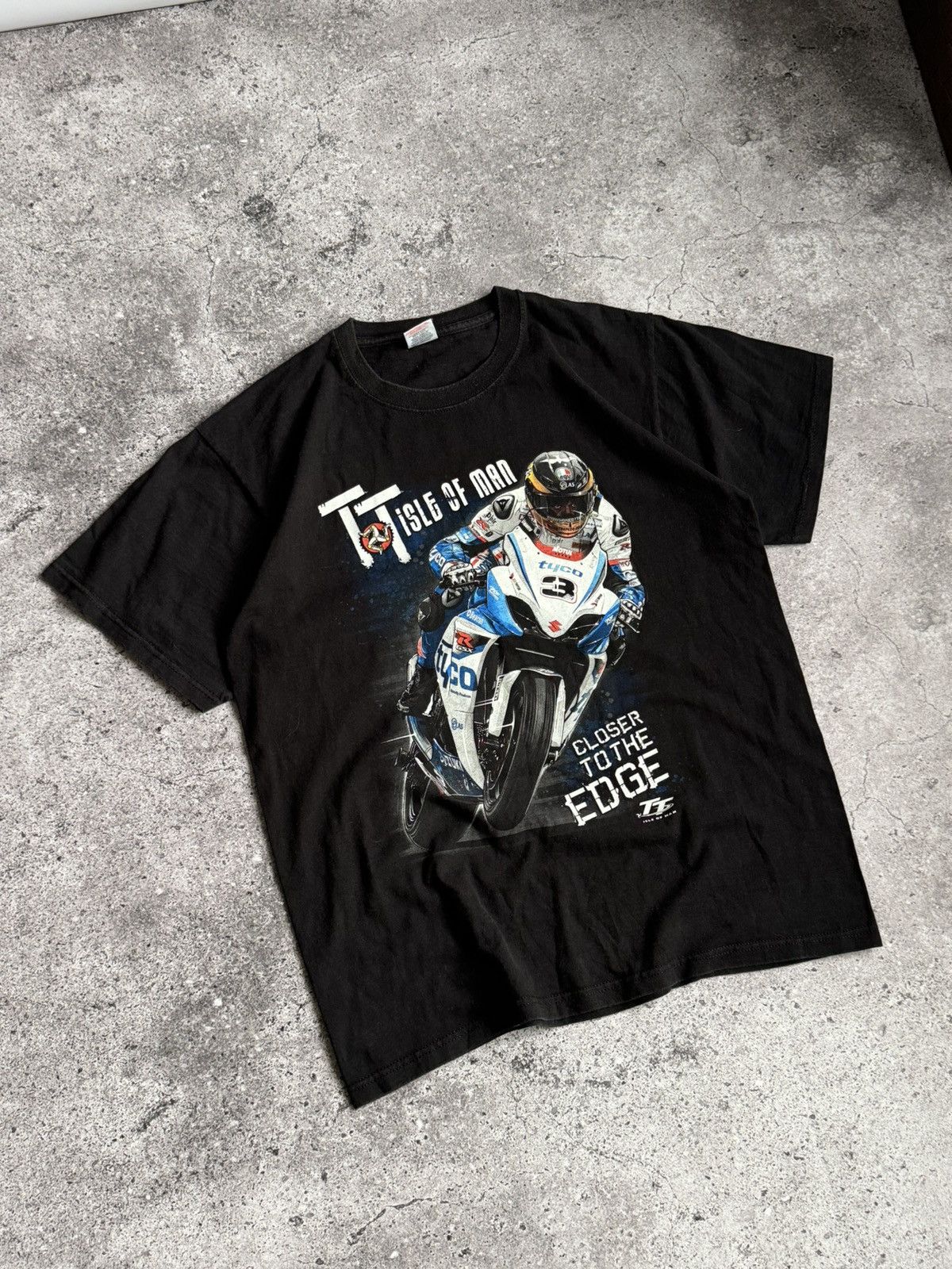 Vintage Vintage moto Racer TT closer to the edge black t-shirt Size US L / EU 52-54 / 3 - 2 Thumbnail