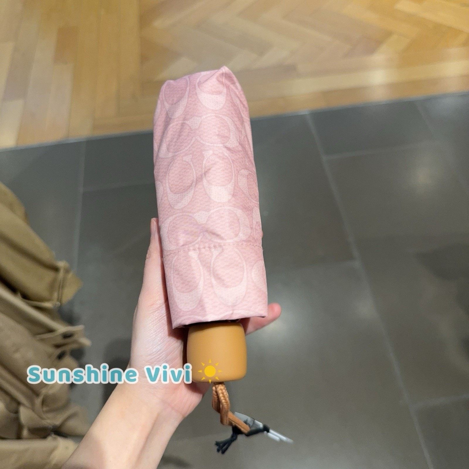 Coach NWT Coach Uv Protection Mini Umbrella Powder Pink CEF88 Size ONE SIZE - 1 Thumbnail