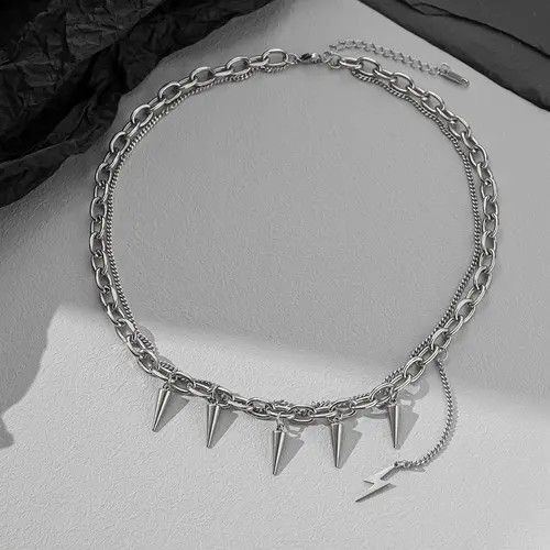 Jewelry Spike Chain Link Necklace Size ONE SIZE - 7 Thumbnail