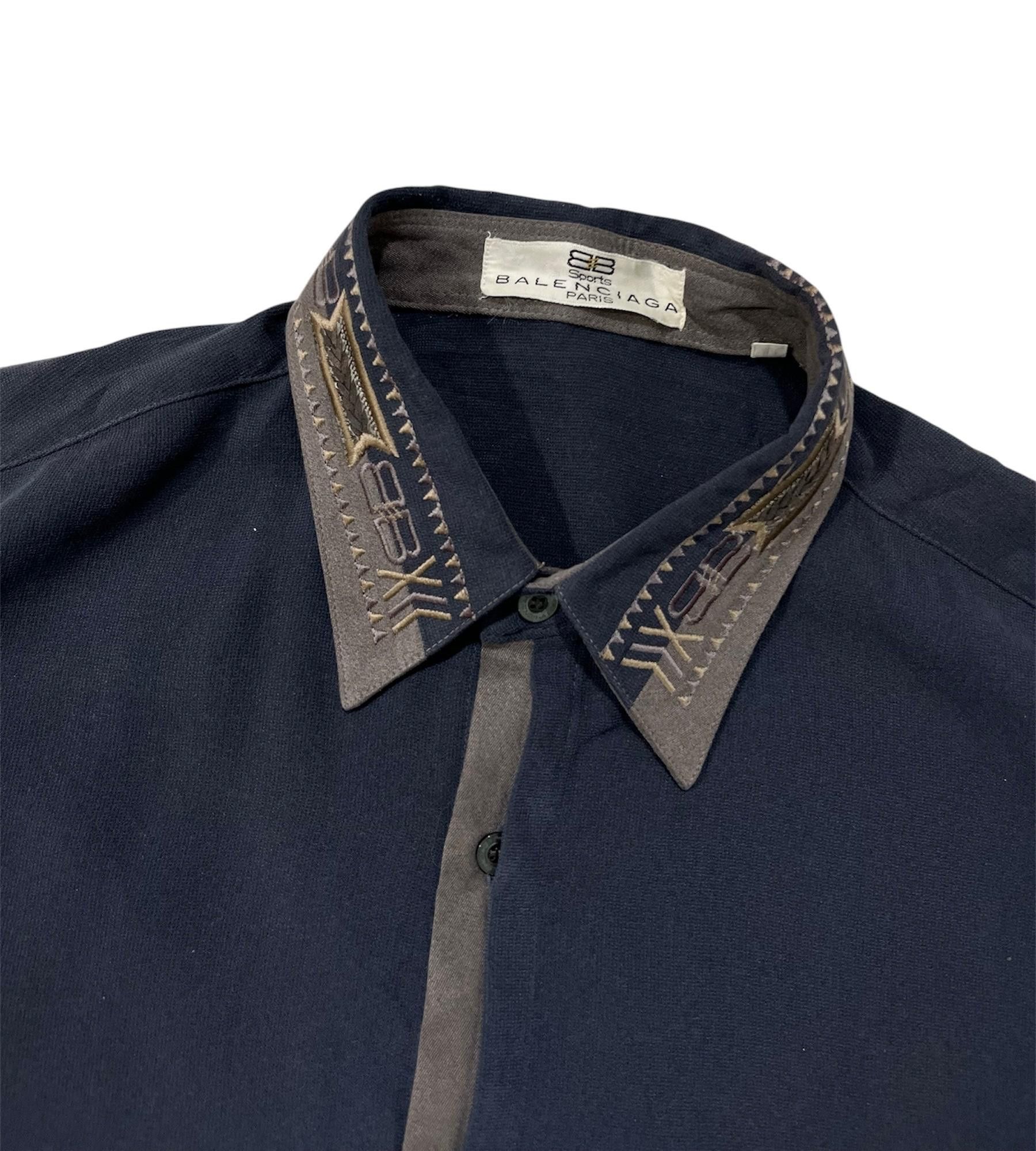 Balenciaga Vintage Balenciaga Paris Sports Button Ups Shirt Size US M / EU 48-50 / 2 - 6 Thumbnail