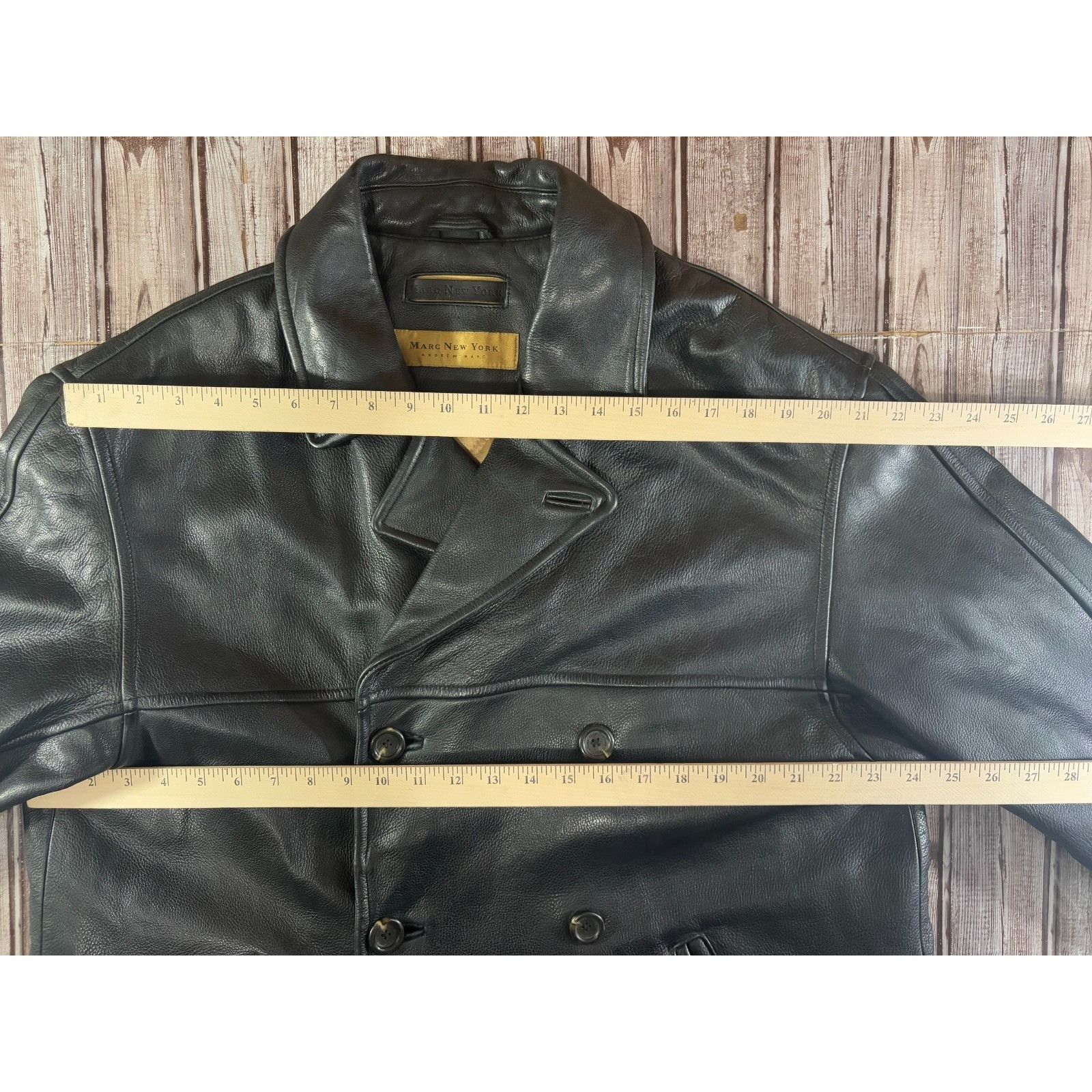 Andrew Marc Andrew Marc New York Double Breasted Leather Soft Lined Coat Size US L / EU 52-54 / 3 - 11 Thumbnail