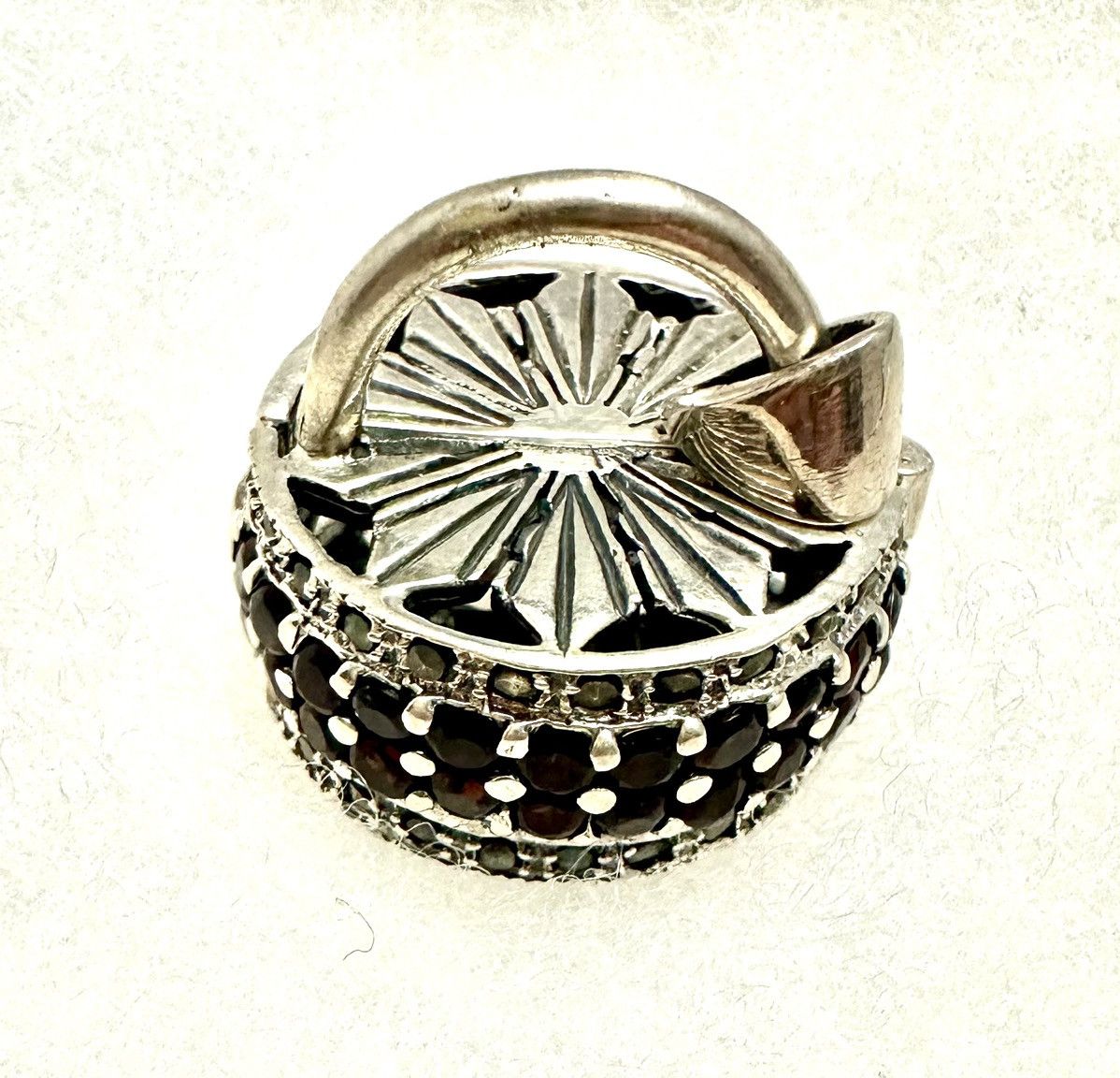 Jewelry Box 925 Sterling Silver Garnet and Marcasite