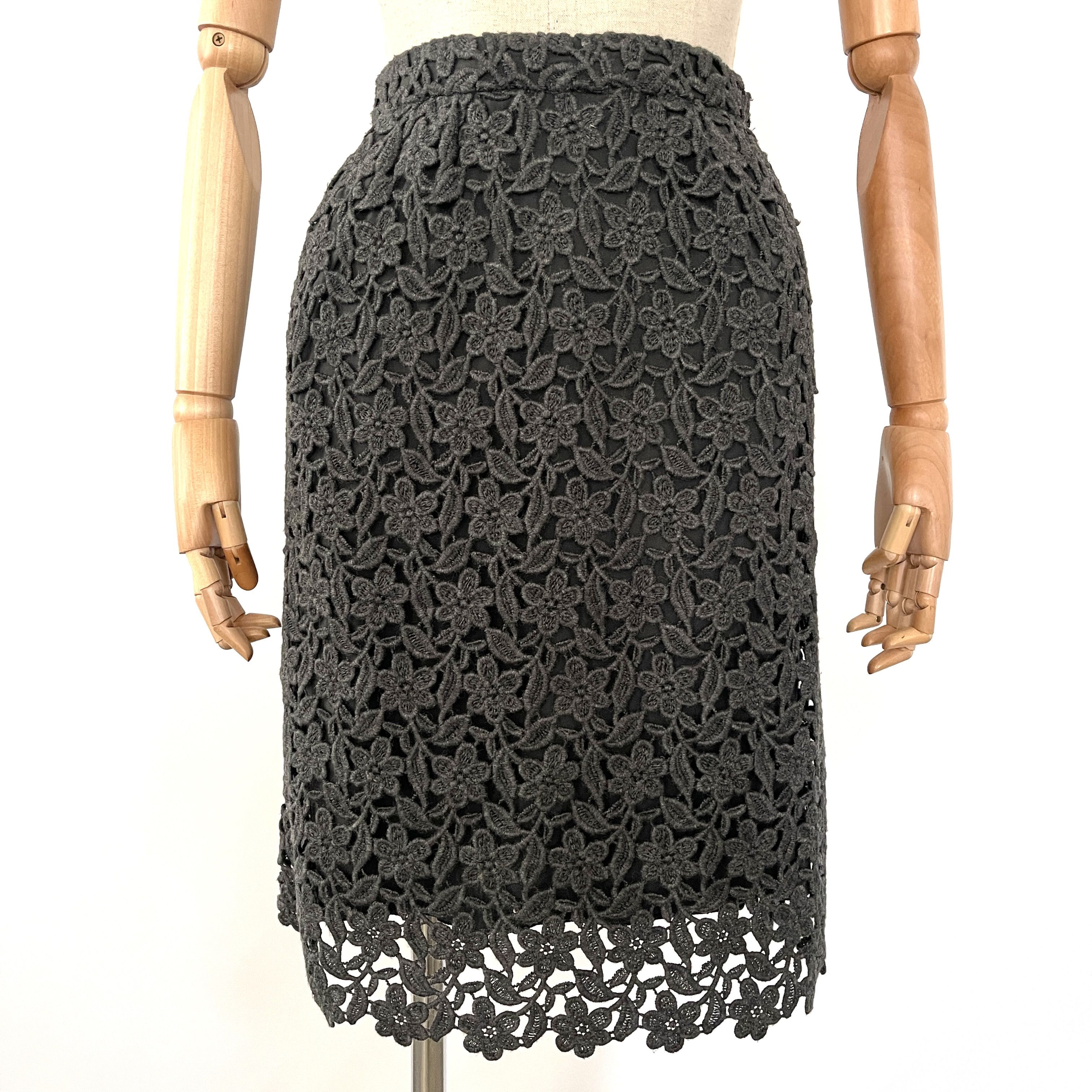 DOLCE & GABBANA Gray Wool Pencil Skirt size 38 IT