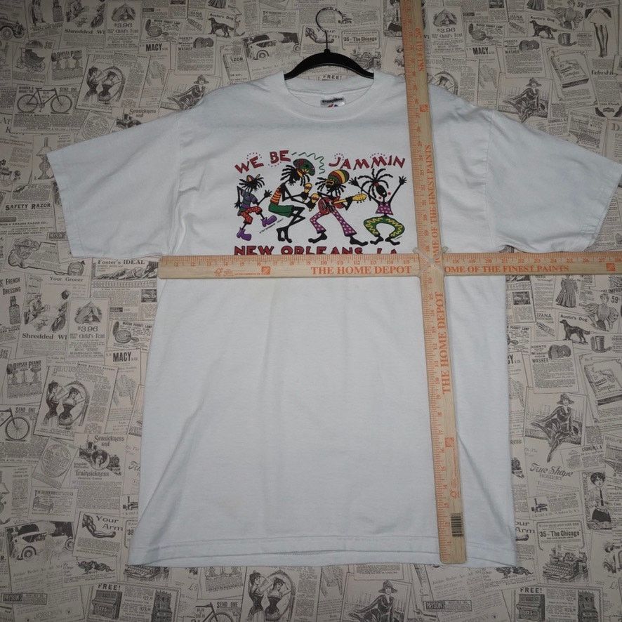 Jerzees Large-Vintage Y2K we be jammin New Orleans rasta 00s t-shirt Size US L / EU 52-54 / 3 - 4 Thumbnail