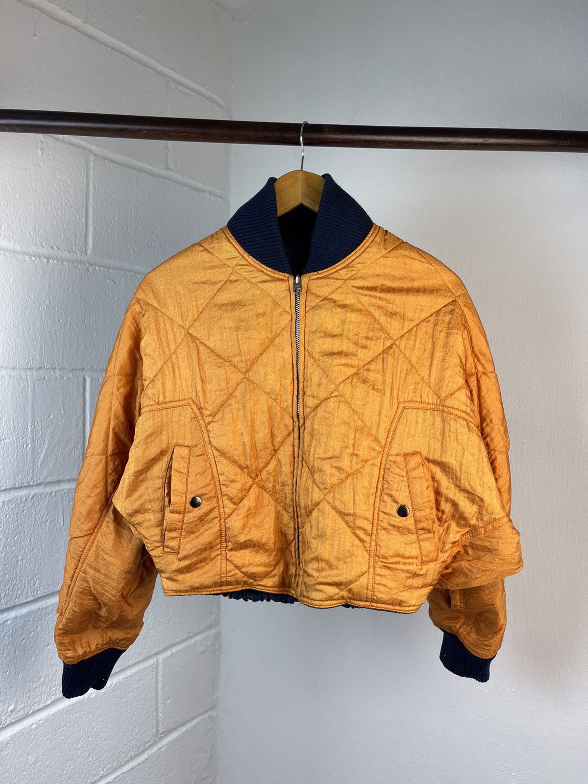 Issey Miyake × Tsumori Chisato 90s ISSEY MIYAKE CROPED REVERSIBLE BOMBER JACKET Size US L / EU 52-54 / 3 - 8 Thumbnail
