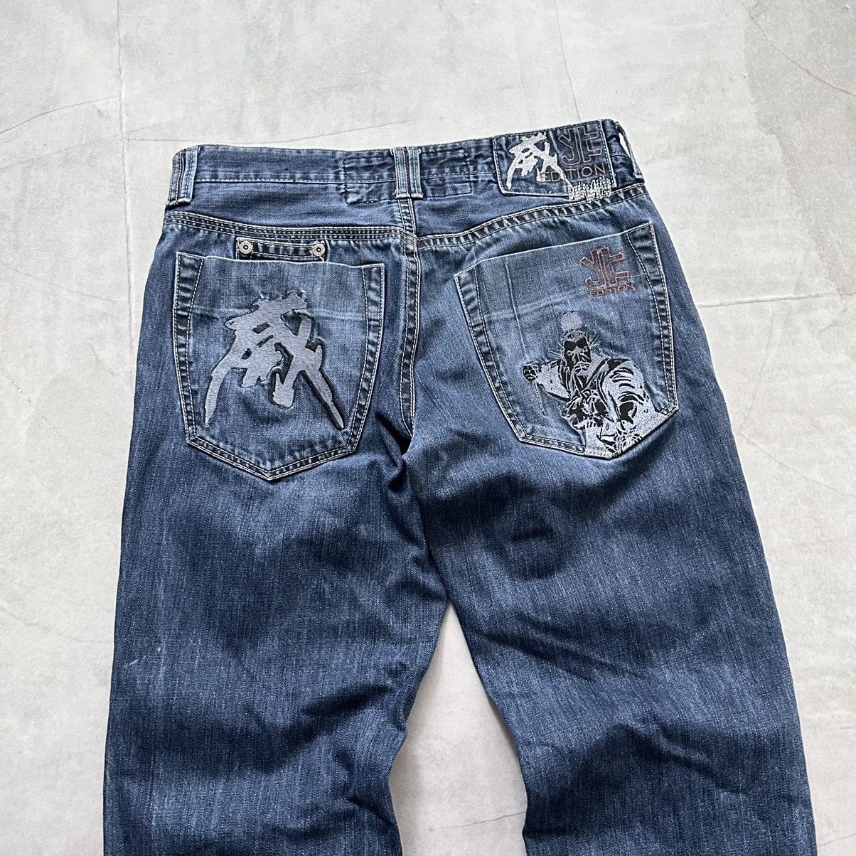 Red Monkey Japan Samurai Jeans Hieroglyph Embroidered LGB Evisu Vibe Size US 32 / EU 48 - 2 Thumbnail