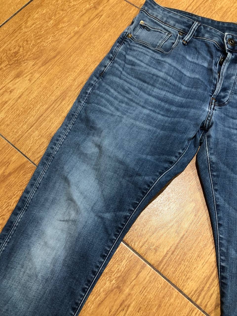 G-Star G Star Raw 3301 Slim Fit Tapered Button Fly Whisker Denim Size US 32 / EU 48 - 9 Thumbnail