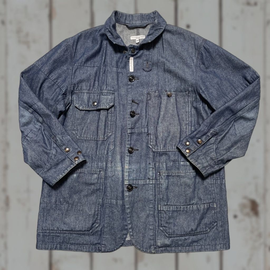 Engineered Garments Engineered Garments Denim Patchwork Chore Work Jacket USA XS-M Men Jacket XS Blue Vintage Workwear Denim Size US XS / EU 42 / 0 - 1 Thumbnail