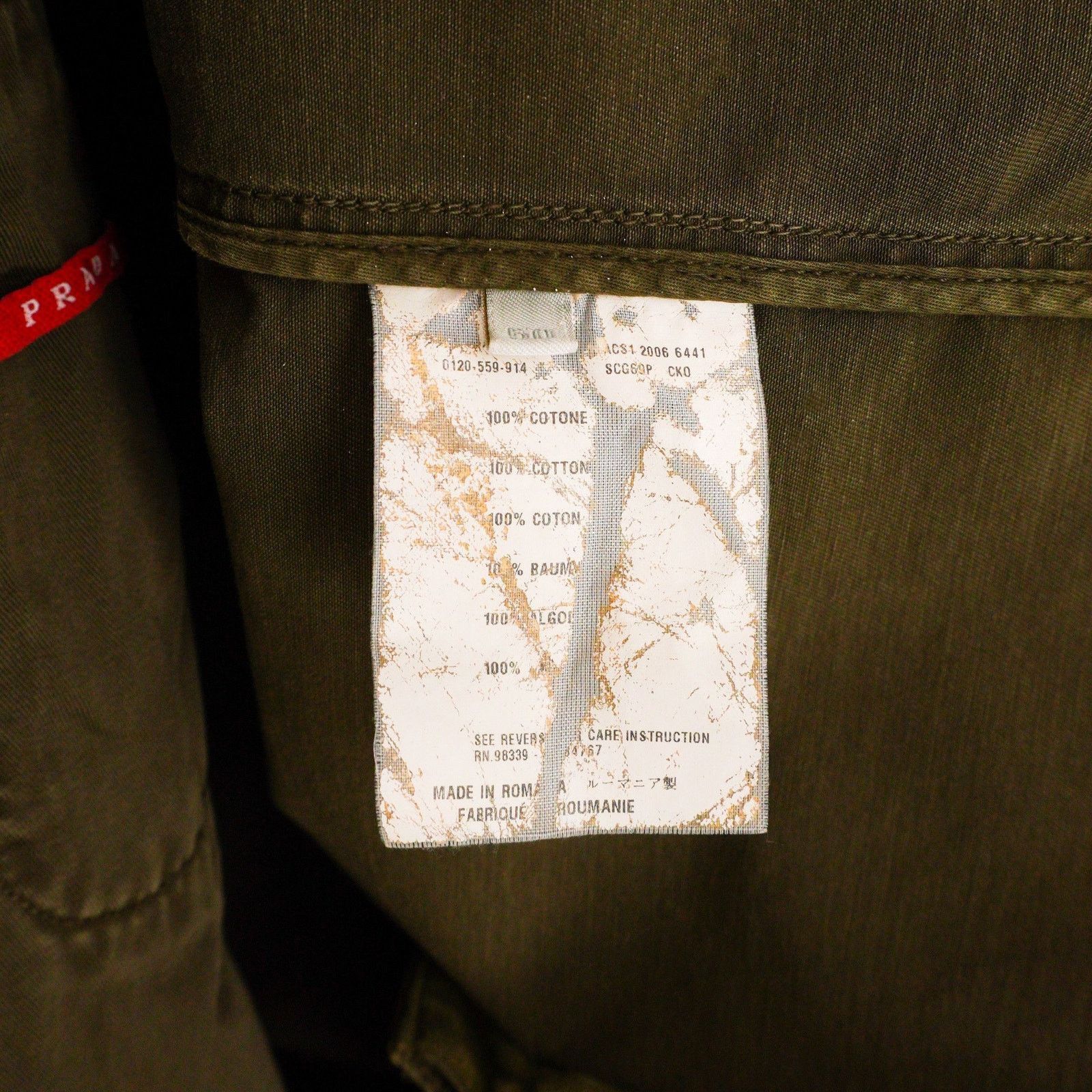 Prada Prada Linea Rossa SS06 Tab Logo Khaki Twill Work Jacket Size US M / EU 48-50 / 2 - 11 Thumbnail