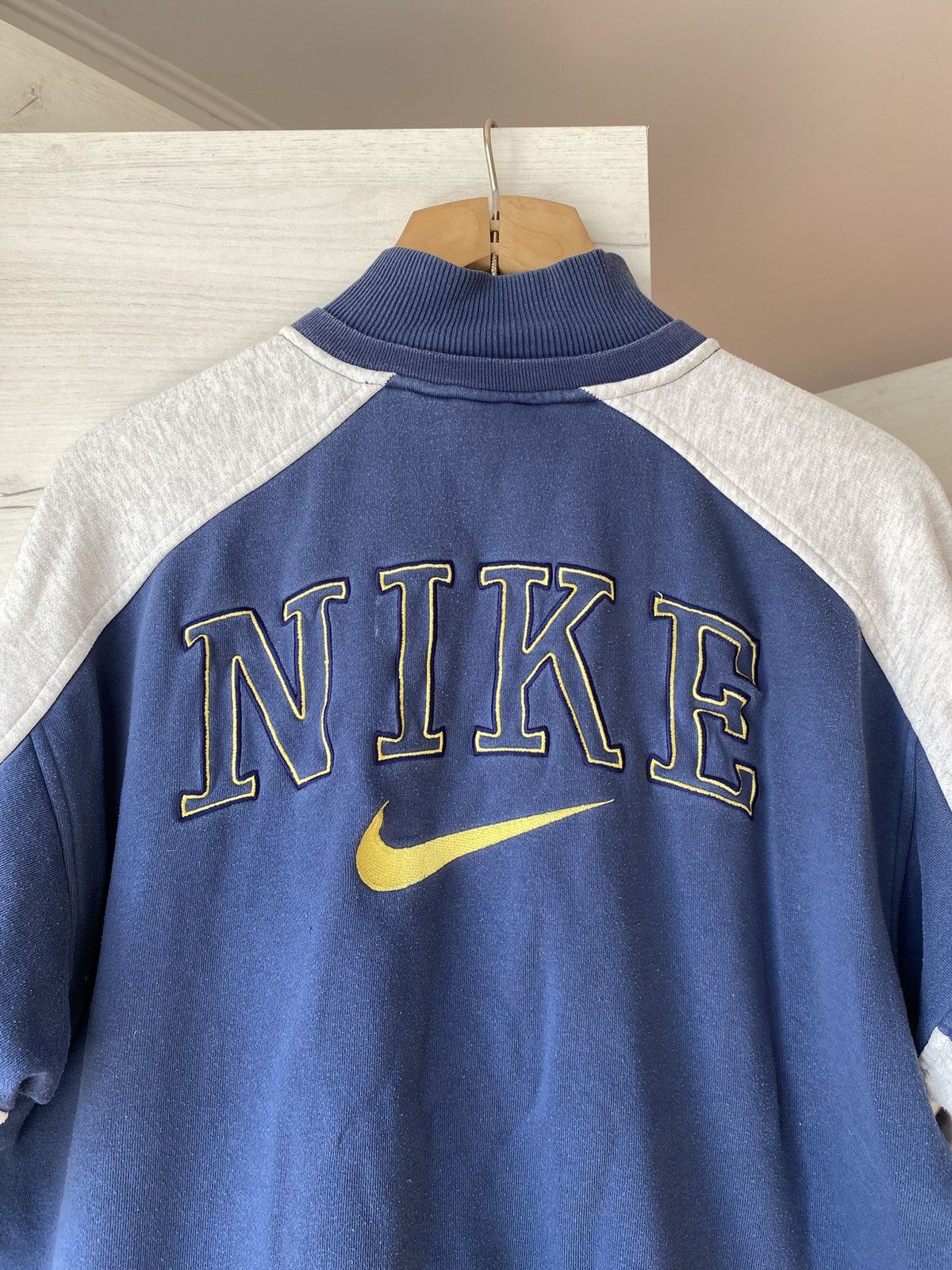 Nike Vintage Nike Track Jacket Blue Grey Swoosh Retro 90s Size US M / EU 48-50 / 2 - 2 Thumbnail