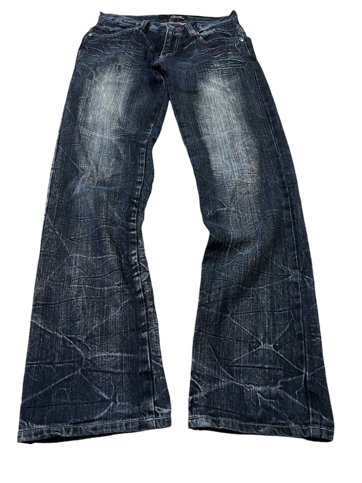If Six Was Nine × Japanese Brand × Le Grande Bleu (L.G.B.) VTG DOMINATE HANDCRAFTED DOUBLE WAIST UK FLAGS JEANS Size US 28 / EU 44 - 1 Thumbnail
