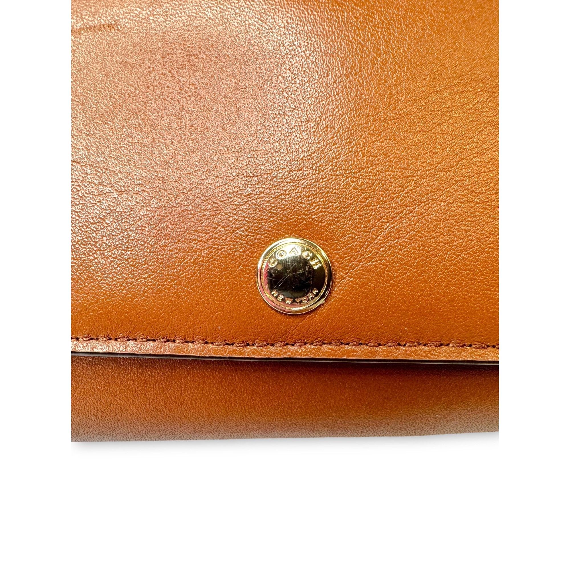 Coach Coach Brown Leather Wallet Purse Phone Holder Removable Stra Size ONE SIZE - 3 Thumbnail