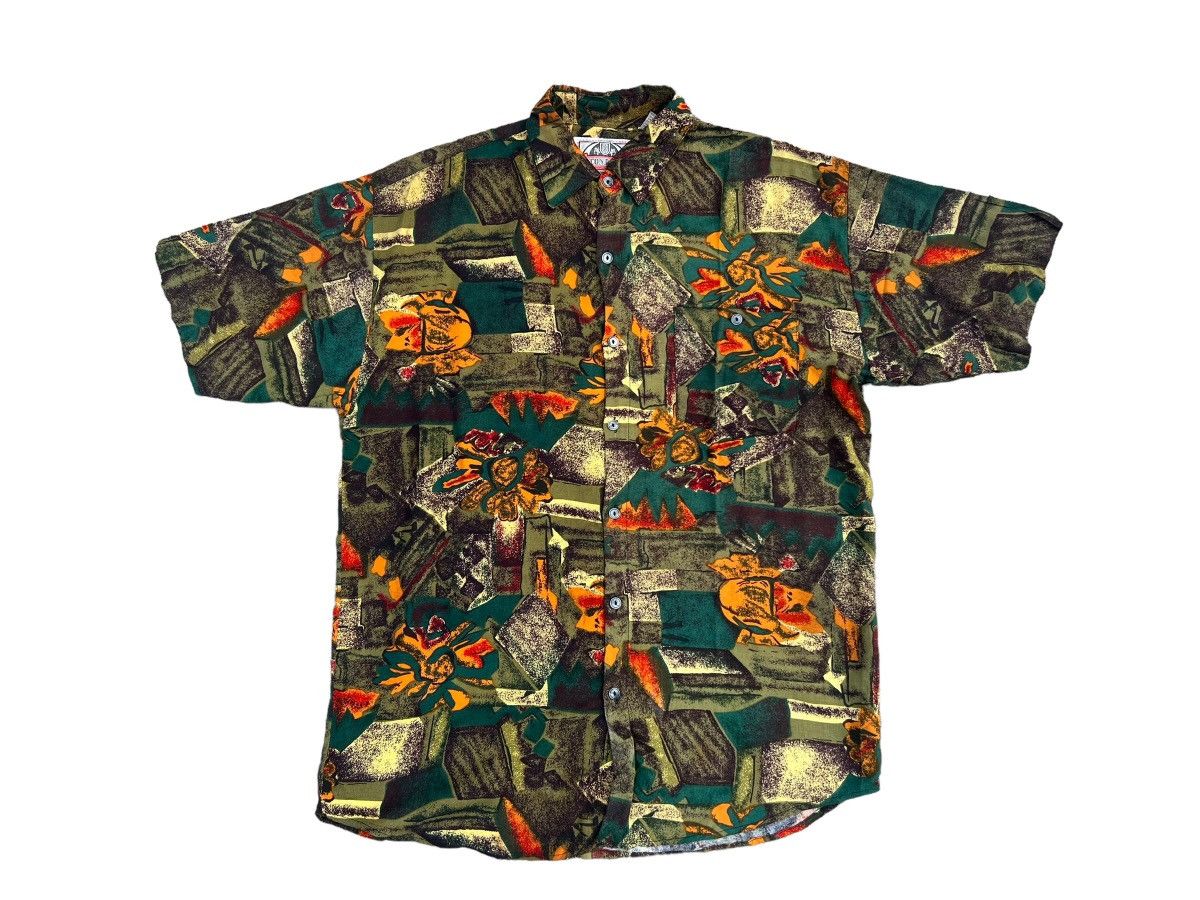 Image of Vintage 90's Secondclub Abstract Art Rayon Gypsy Shirt, Men's (Size Small)