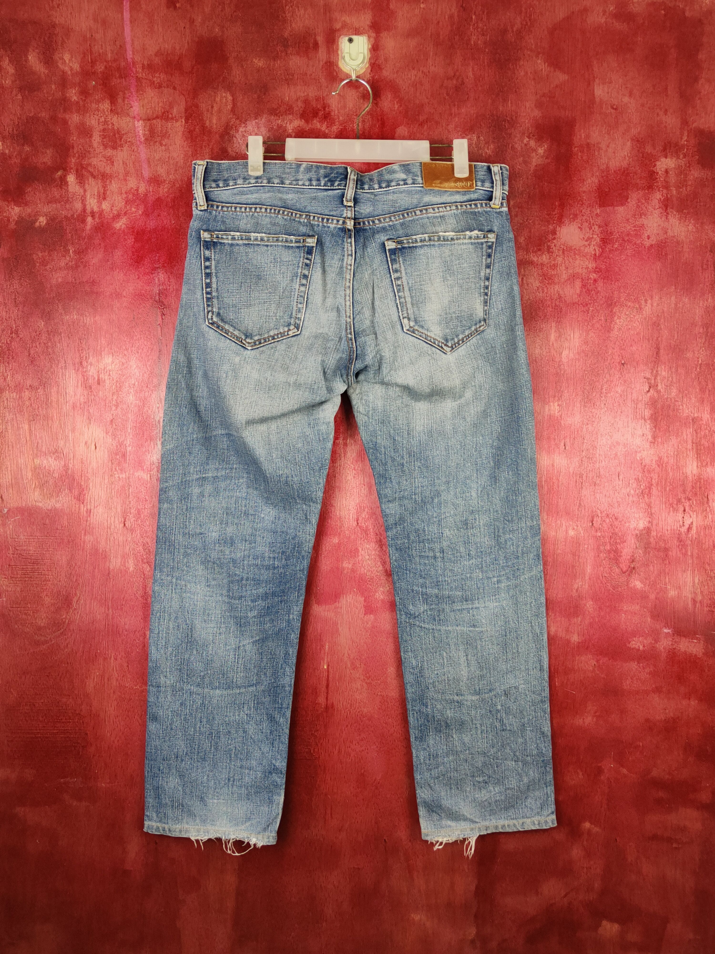 Japanese Brand Uniqlo Blue Faded Distressed Ripped Jeans #S1675 Size US 34 / EU 50 - 7 Thumbnail
