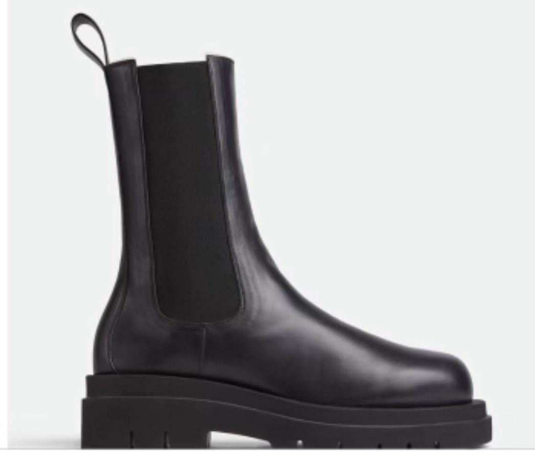 image of Bottega Veneta Lug Shearling Boots in Black, Men's (Size 12)