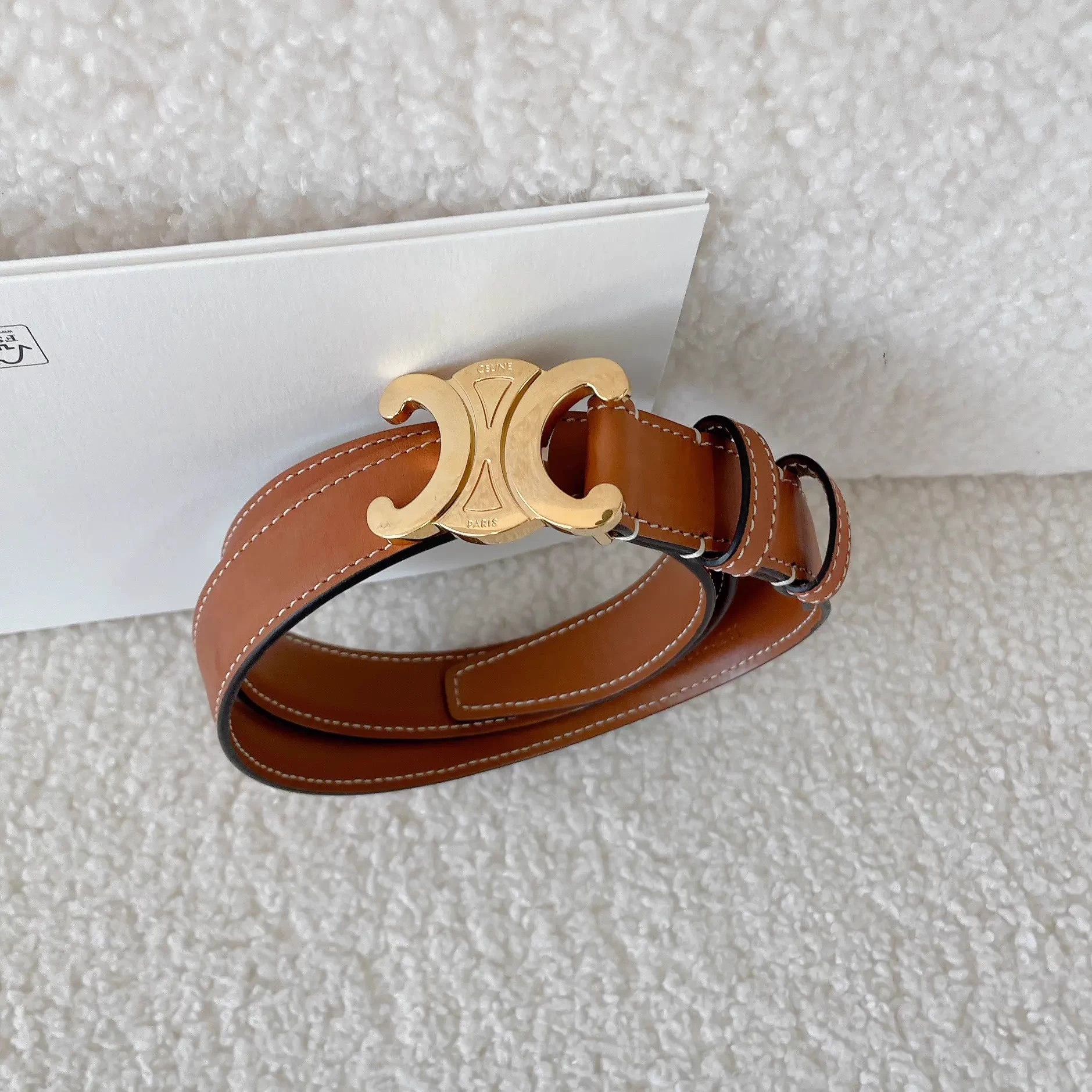Celine Celine Triumph Belt Women's Brown 75 Size ONE SIZE - 2 Thumbnail