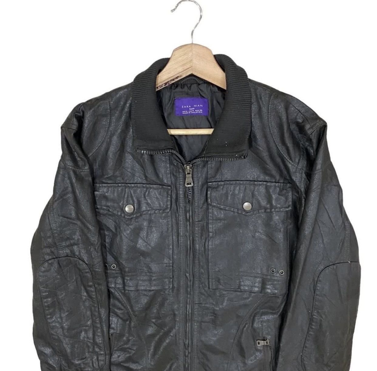 Genuine Leather × Zara ☀️VINTAGES ZARA MAN GENUINE LEATHER BIKERS JACKET Size US S / EU 44-46 / 1 - 3 Thumbnail