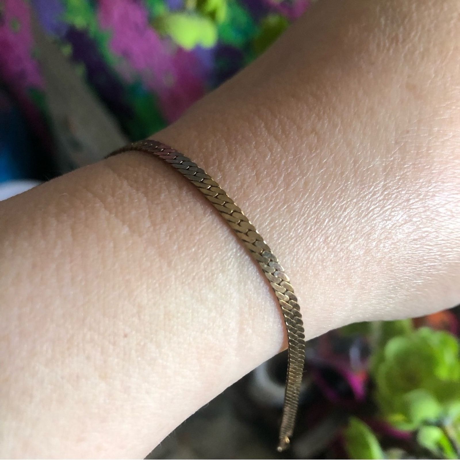 Vintage Vintage 80s gold plated flat braided chain bracelet Size ONE SIZE - 2 Thumbnail