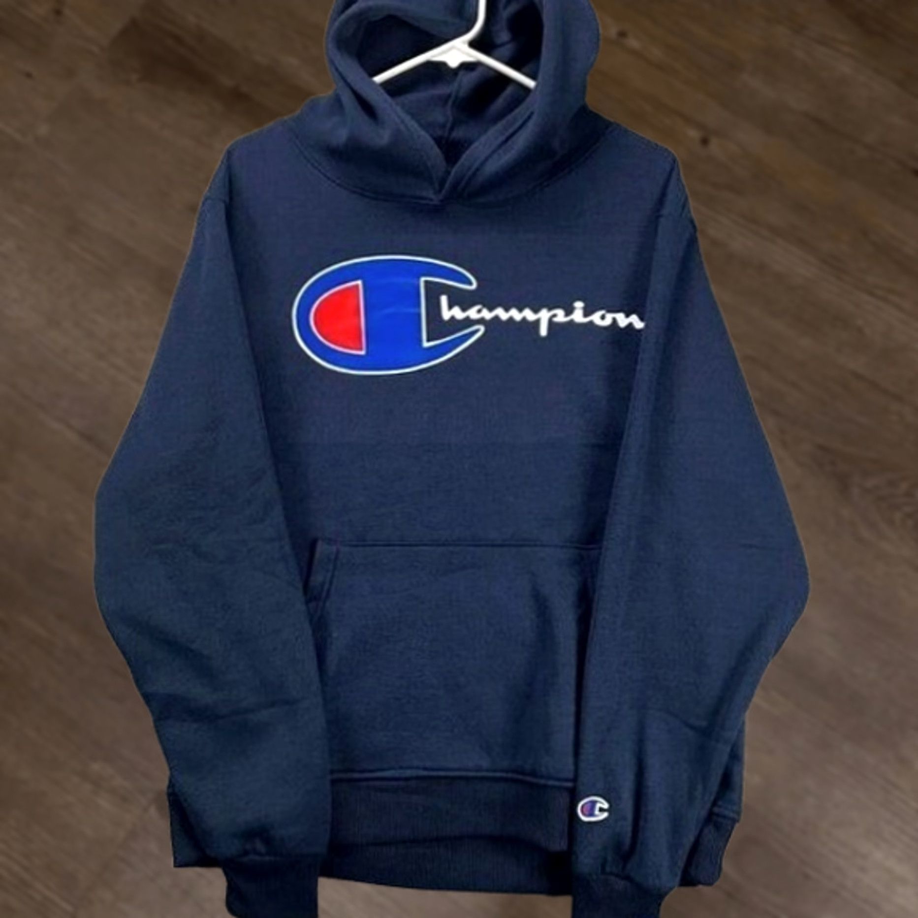 Champion Champion Hoodie Mens Medium Navy Graphic Print Pullover Sweatshirt New Q8 Size US M / EU 48-50 / 2 - 1 Thumbnail