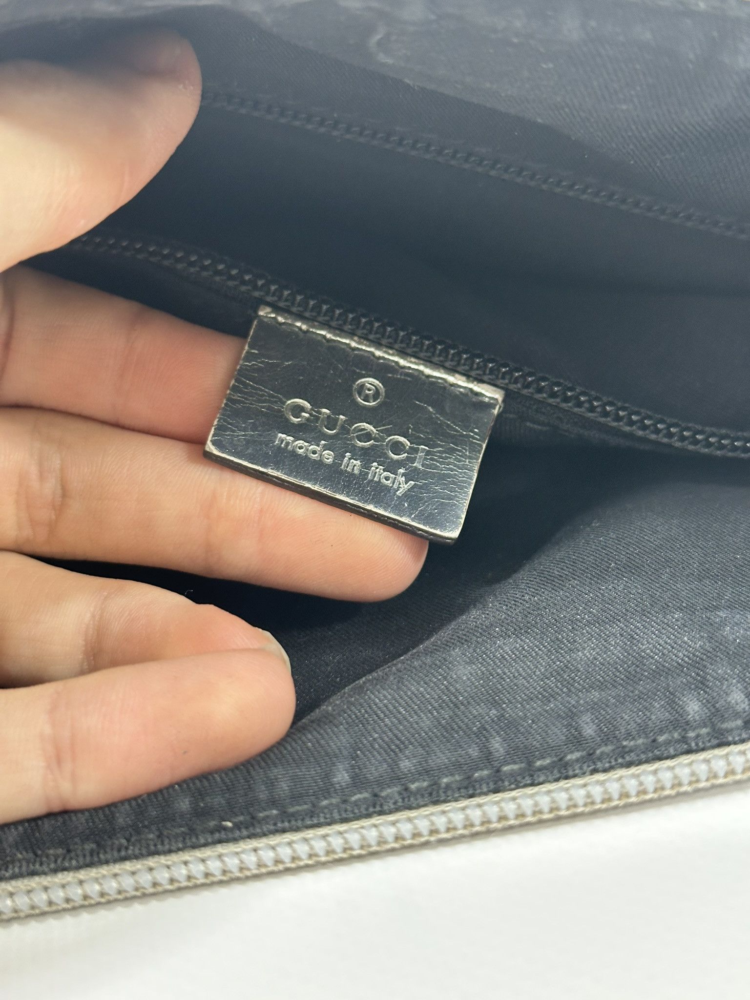Gucci Gucci Messenger Bag GG Monogram Shiny Silver Leather Canvas Size ONE SIZE - 11 Thumbnail