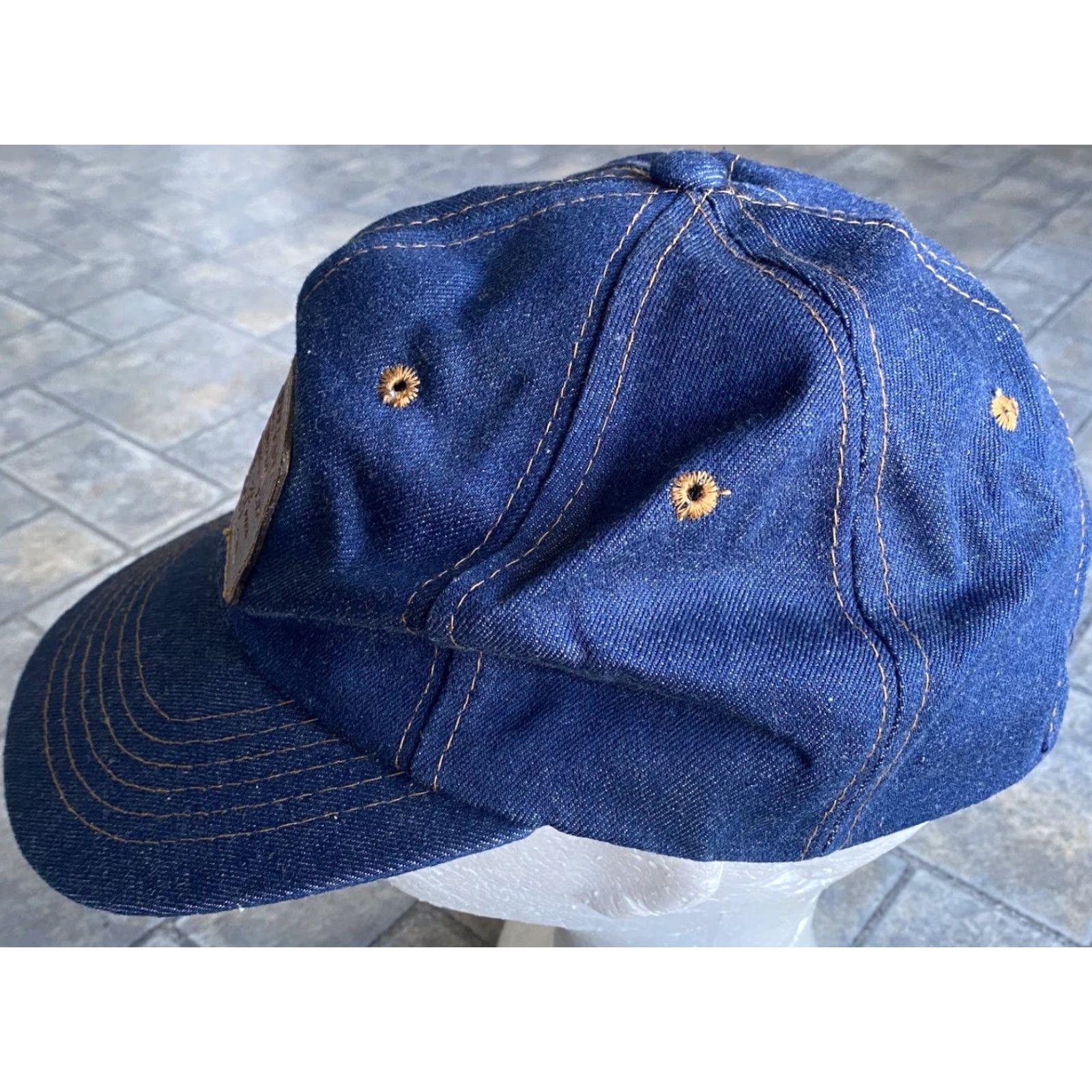 Levi's VINTAGE Levi’s Denim Leather Patch Orange Tab Snapback Hat 6 5/8-7 5/8 Men One Size Blue Adjustable Denim Snapback Hat Size ONE SIZE - 5 Thumbnail