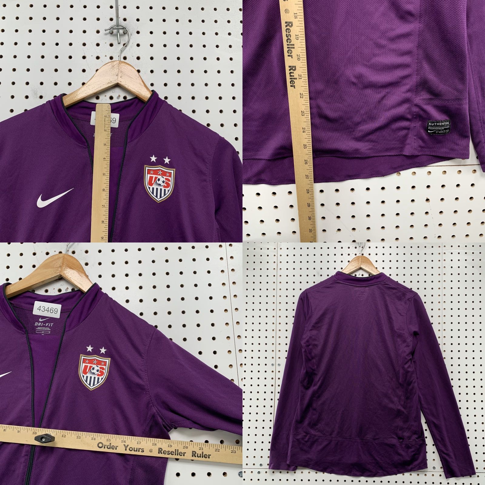 Nike **Nike USA Soccer Dri-FIT Women's Large Purple Zip-Up Jacket** User: **Nike USA Soccer Dri-FIT Purple Women's Large Zip-Up Jacket** Size L / US 10 / IT 46 - 8 Thumbnail