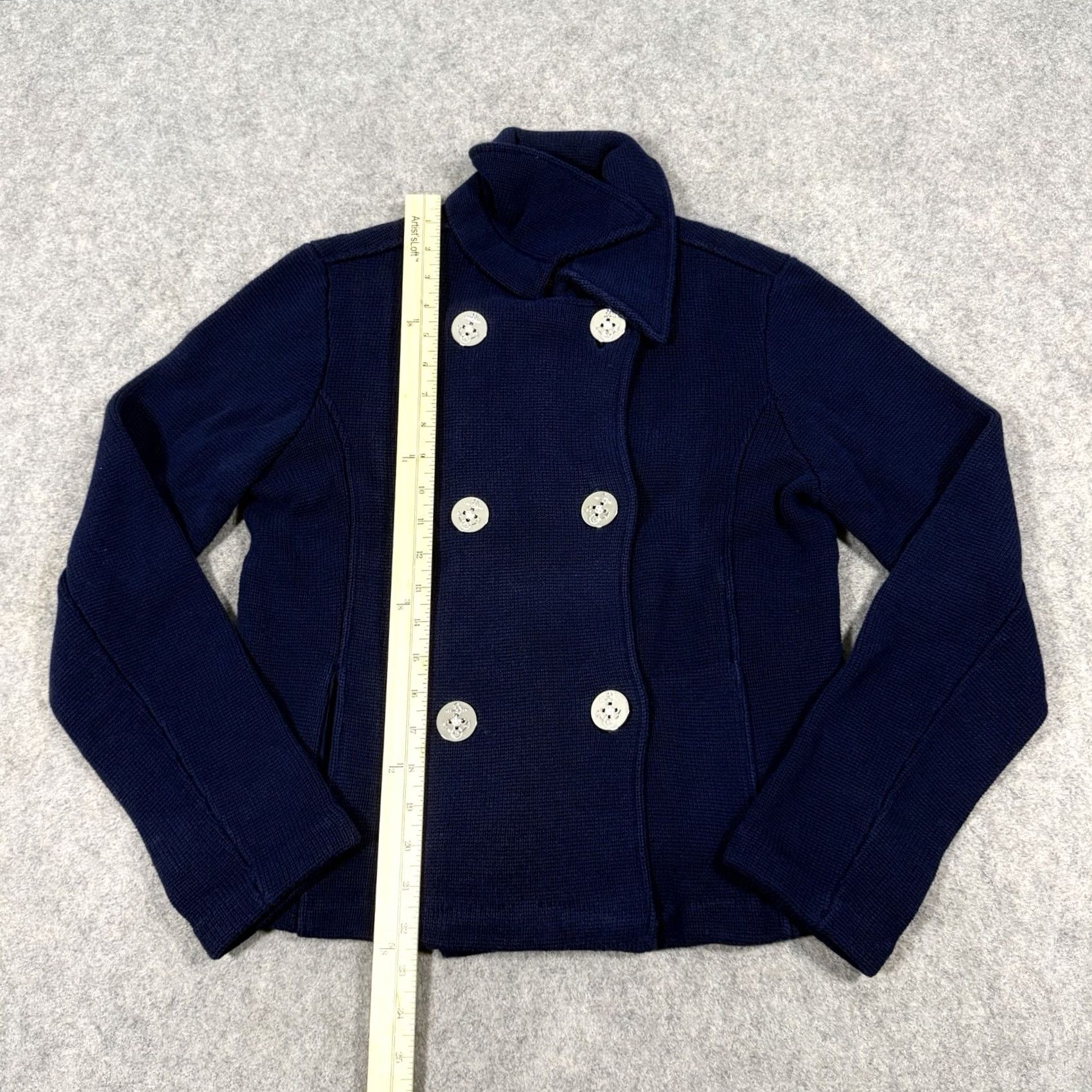 Ralph Lauren Lauren Ralph Lauren Pea Coat Style Knit Jacket Women’s Size PM Blue Sweatshirt/Coat Knit Jacket Size M / US 6-8 / IT 42-44 - 5 Thumbnail