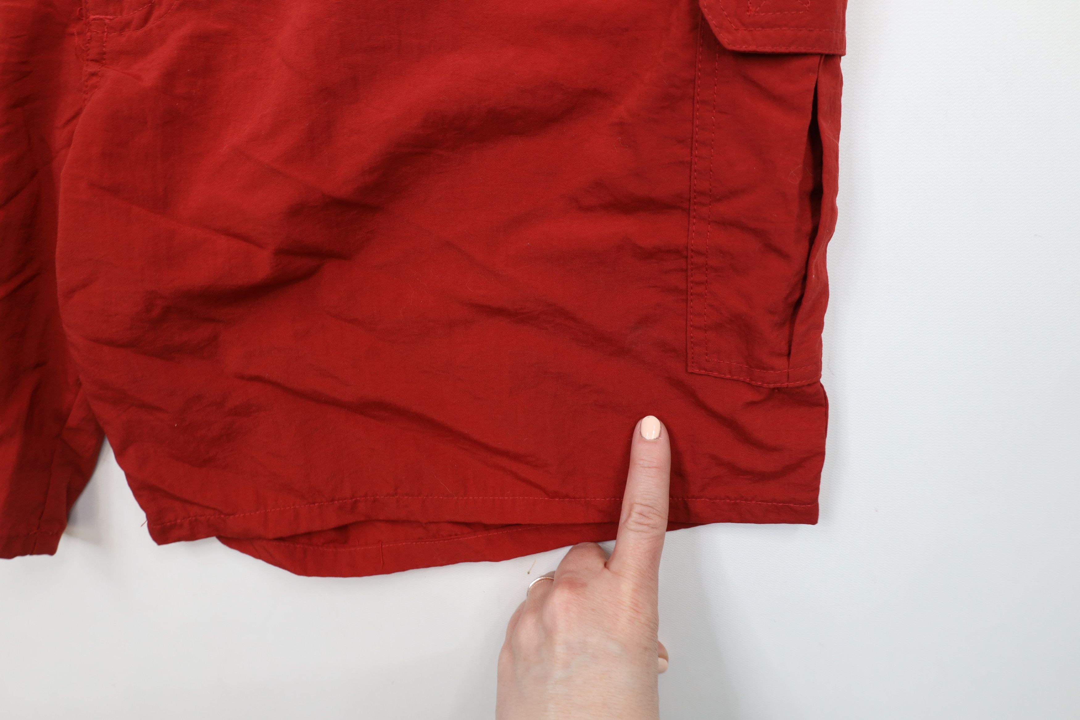 Vintage Vintage 90s Streetwear Belted Hiking Cargo Shorts Red Size US 34 / EU 50 - 5 Thumbnail