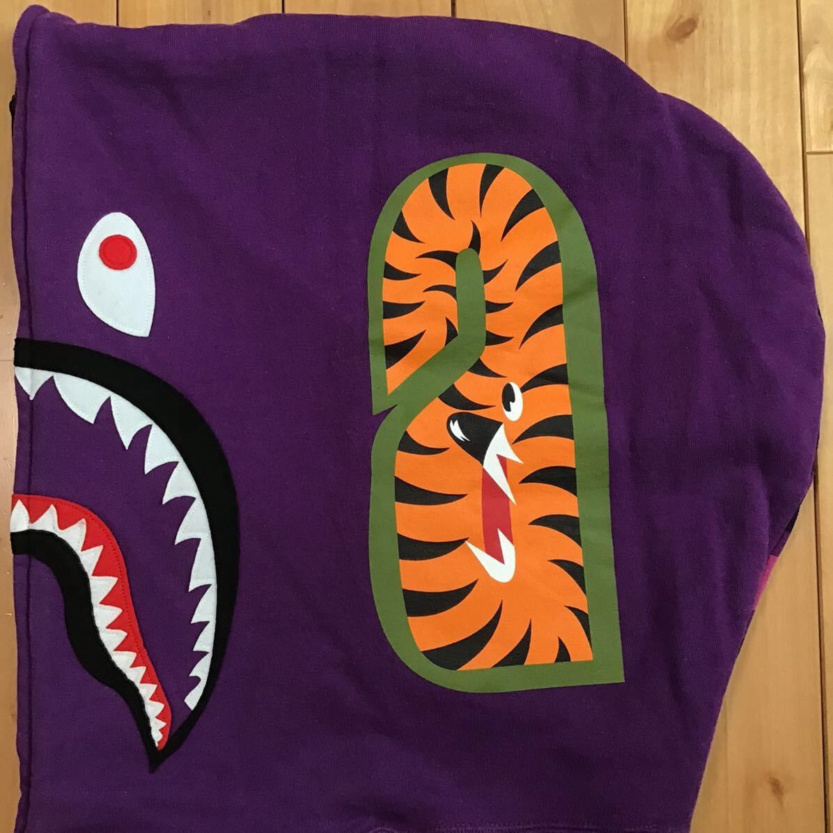 Bape BAPE Giant shark full zip hoodie purple camo a bathing ape Size US L / EU 52-54 / 3 - 6 Thumbnail