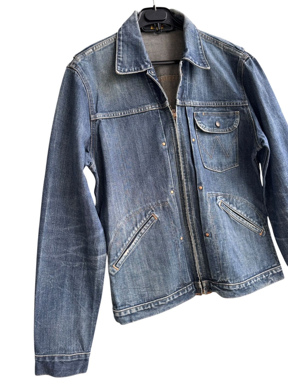 Levi's Vintage Clothing × Vintage × Wrangler Vintage Distressed Wrangler Trucker Denim Size US M / EU 48-50 / 2 - 1 Thumbnail