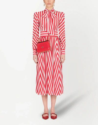 Dolce & Gabbana o1y0825 Midi Dress in Red/White Size XS / US 0-2 / IT 36-38 - 3 Thumbnail