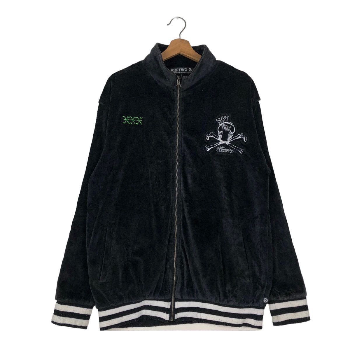 Japanese Brand × Vintage 📌VINTAGE VELVET BIKER JACKET RUFTWO JAPAN PUNK BIG LOGO Size US L / EU 52-54 / 3 - 2 Thumbnail