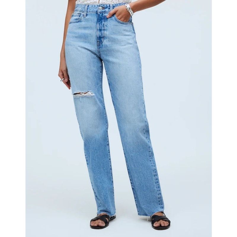 Madewell NWT Madewell The Petite '90s Straight Jean Revoir Wash 31P Size 31" - 2 Thumbnail