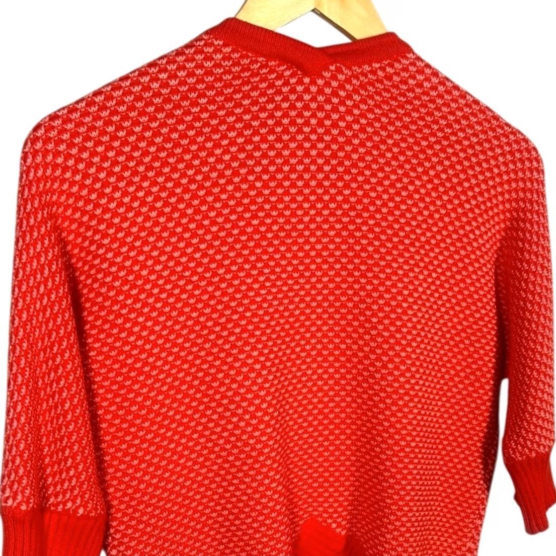 Vintage Cabi Red Geometric Knit Bomber Jacket Pockets Dolman Sleeve XS Womens Size XS / US 0-2 / IT 36-38 - 5 Thumbnail