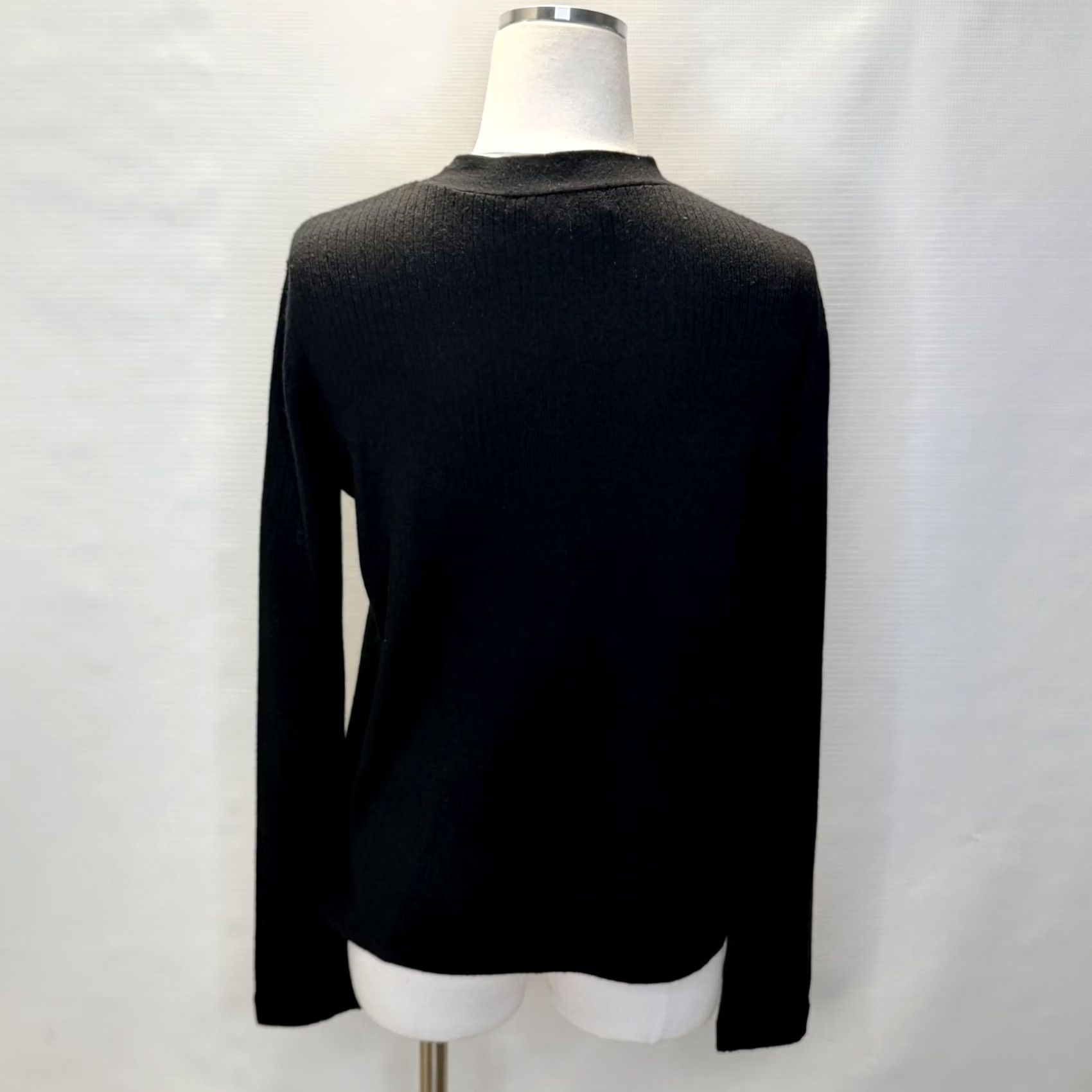 Reiss REISS Sweater Pullover Womens Small Black Ribbed Textured Mock Neck Wool Blend Knit Pullover Size S / US 4 / IT 40 - 4 Thumbnail