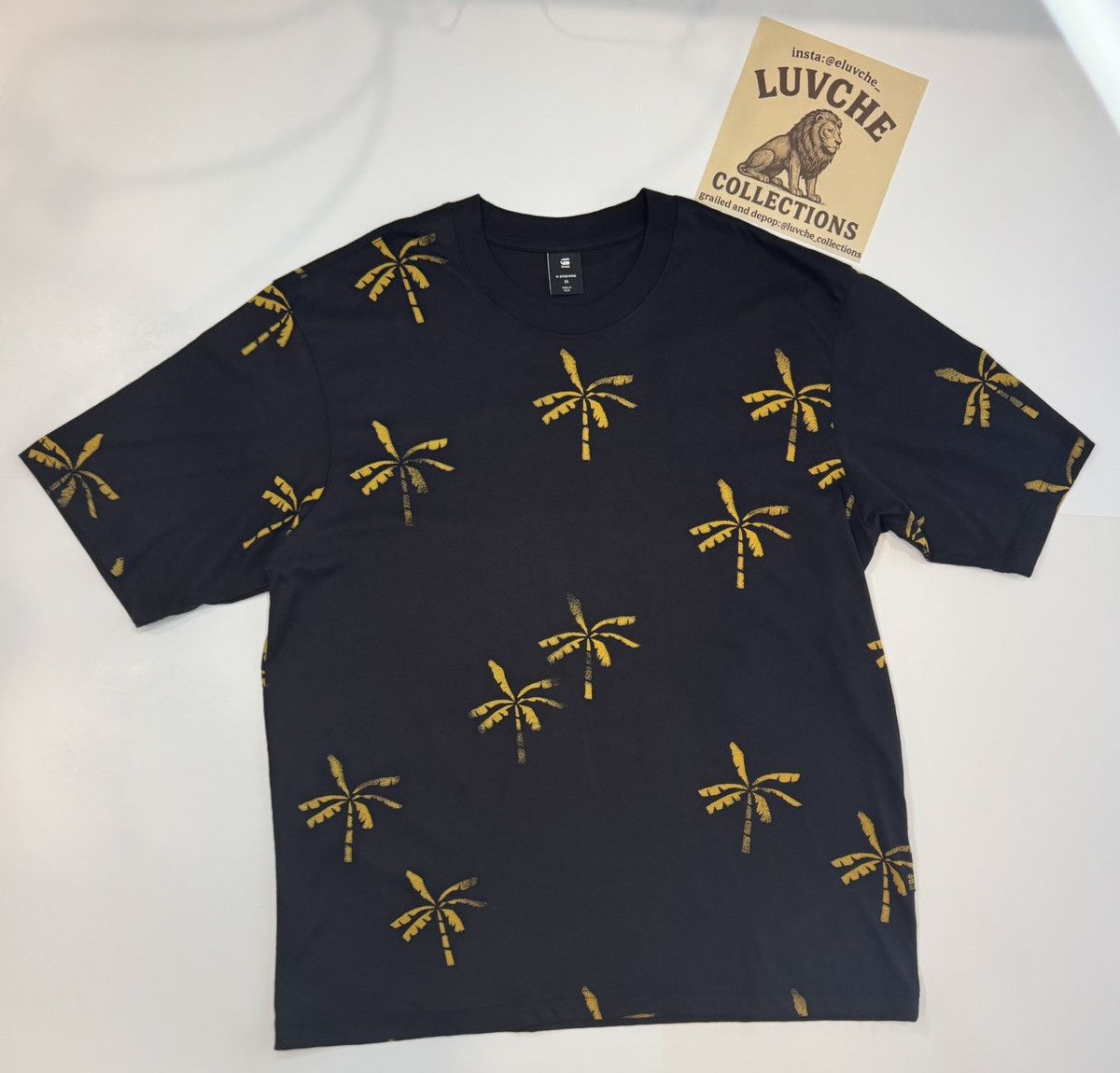G-Star × Vintage G-Star Raw Black Palm Tree Print Oversized T-Shirt Size US M / EU 48-50 / 2 - 1 Thumbnail