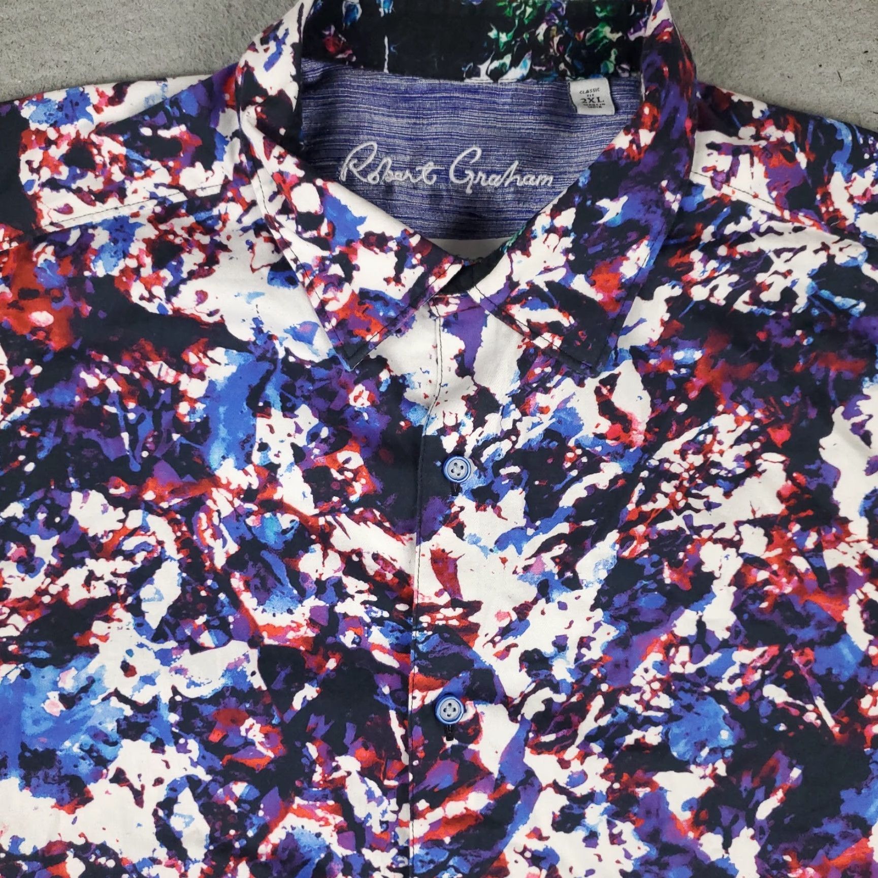 Robert Graham Robert Graham Button-Up Shirt Mens 2XL Blue Abstract Classic Fit Button Up Sleeve Long Sleeve Collared Casual Formal Workwear Blue 2XL Mens Size US XXL / EU 58 / 5 - 2 Thumbnail