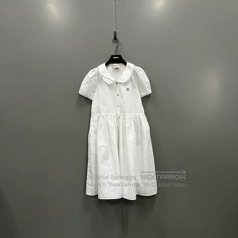 Miu Miu Miu Miu 40 White letter logo tunic dress Size M / US 6-8 / IT 42-44 - 1 Thumbnail