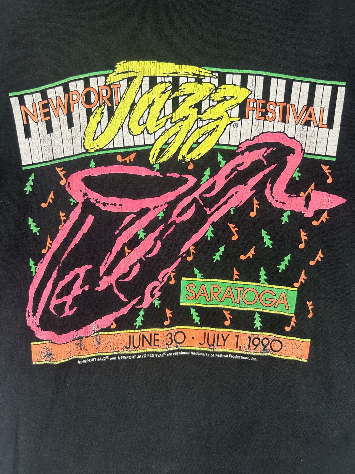 Band Tees × Vintage Vintage 90s Jazz Festival, Newport / Saratoga /Saxophone Size US L / EU 52-54 / 3 - 3 Thumbnail