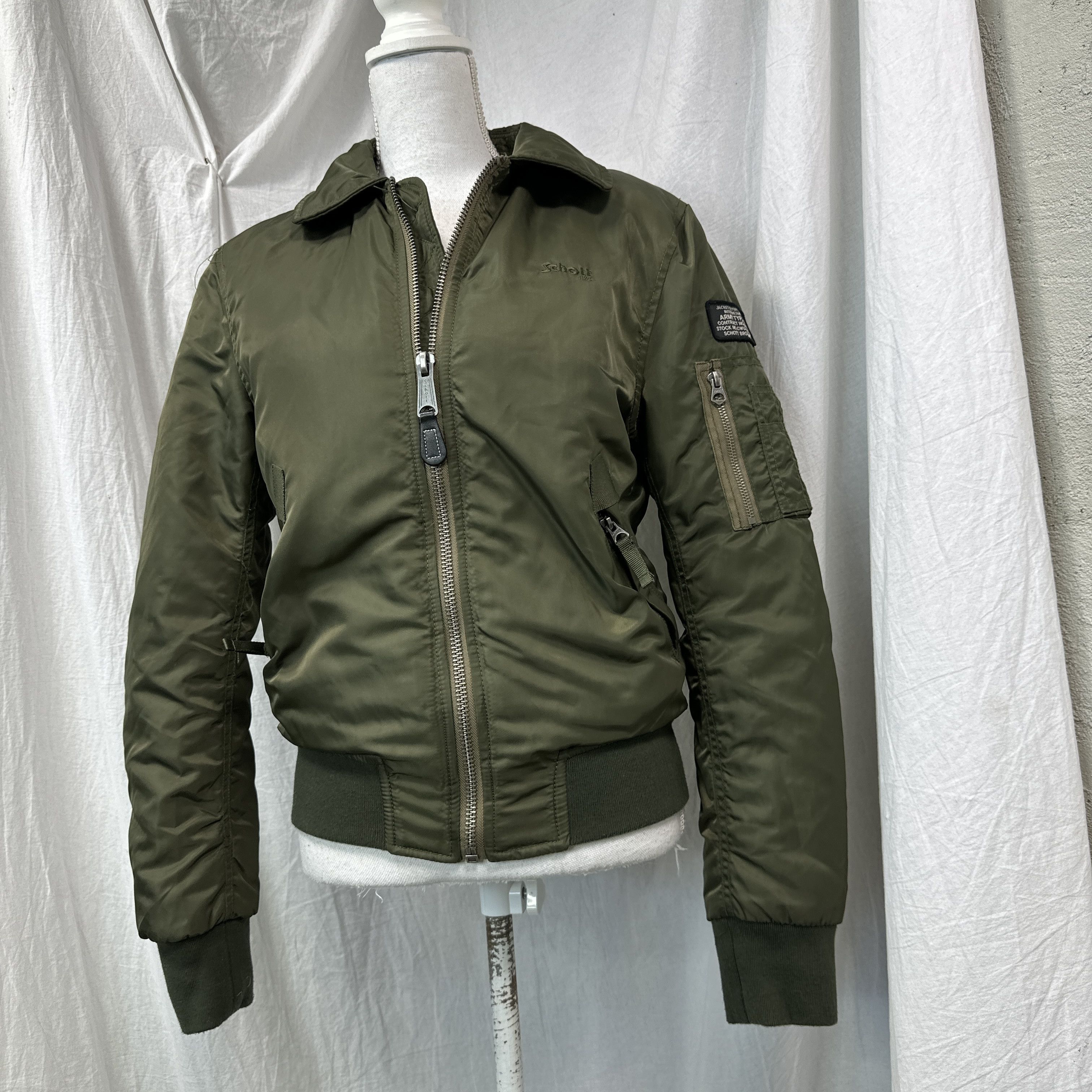 Schott Vintage Military Gorpcore Schott NYC Bomber Jacket 00s Size US S / EU 44-46 / 1 - 1 Thumbnail