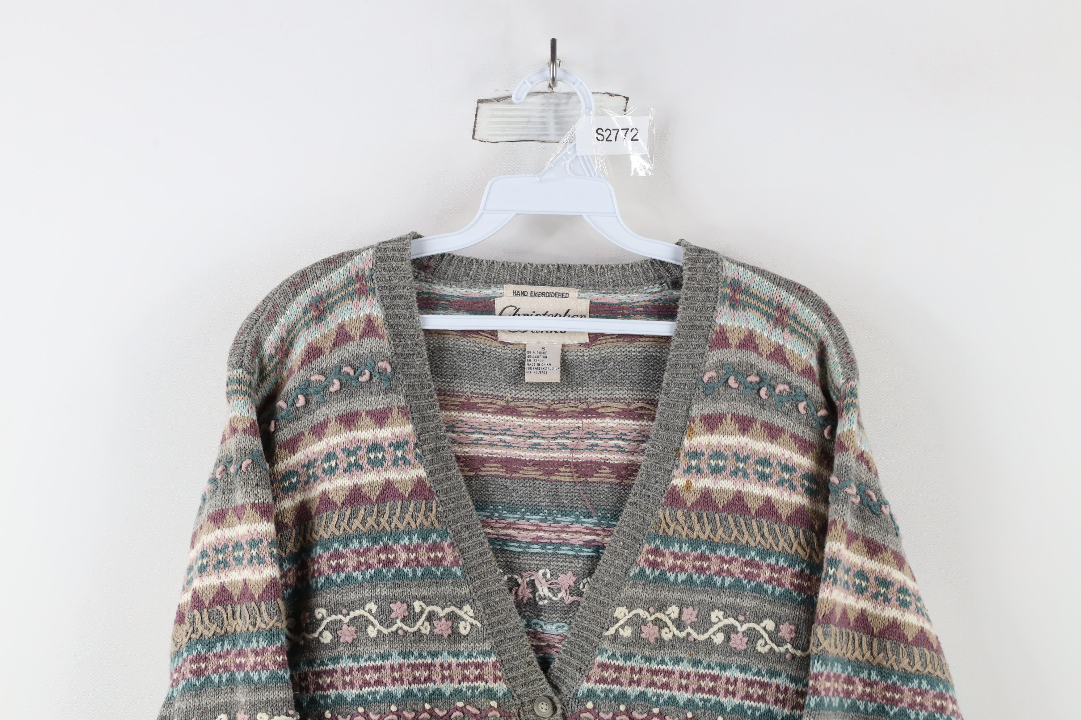 Vintage Vintage 90s Streetwear Embroidered Fair Cardigan Sweater Size S / US 4 / IT 40 - 2 Thumbnail