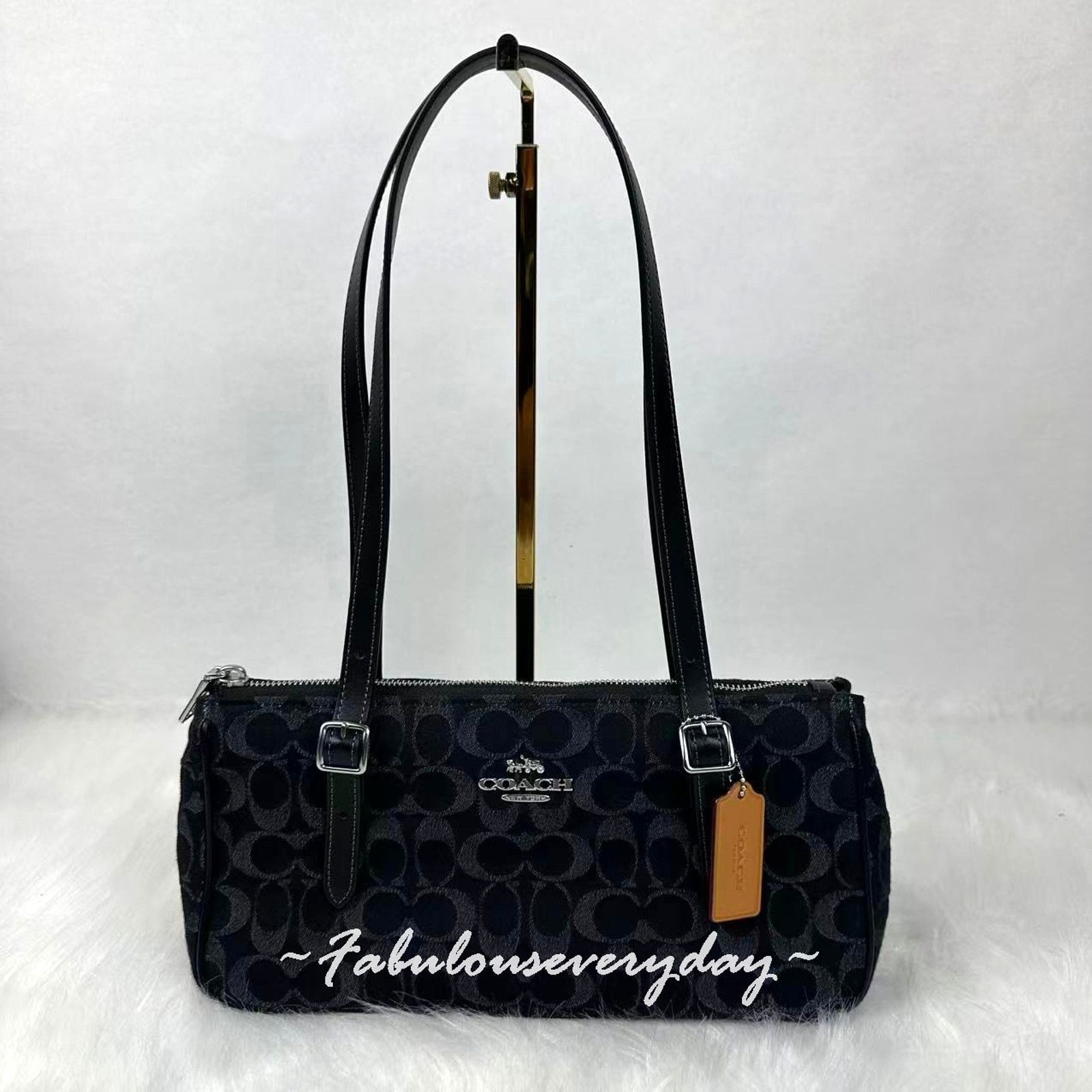 Coach Coach Asher Shoulder Bag Signature Denim CDB92 Denim/Black Size ONE SIZE - 1 Thumbnail